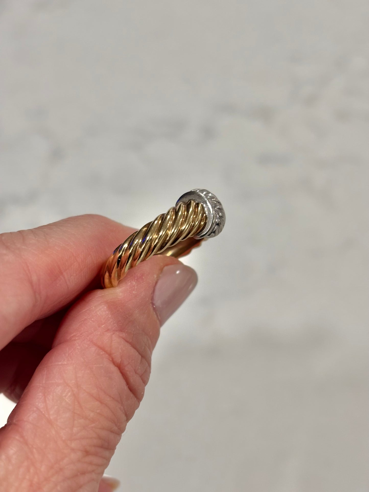 Vintage 14K Gold Two-Tone, Mixed Metal Twist Ring – Sculptural Unisex Design