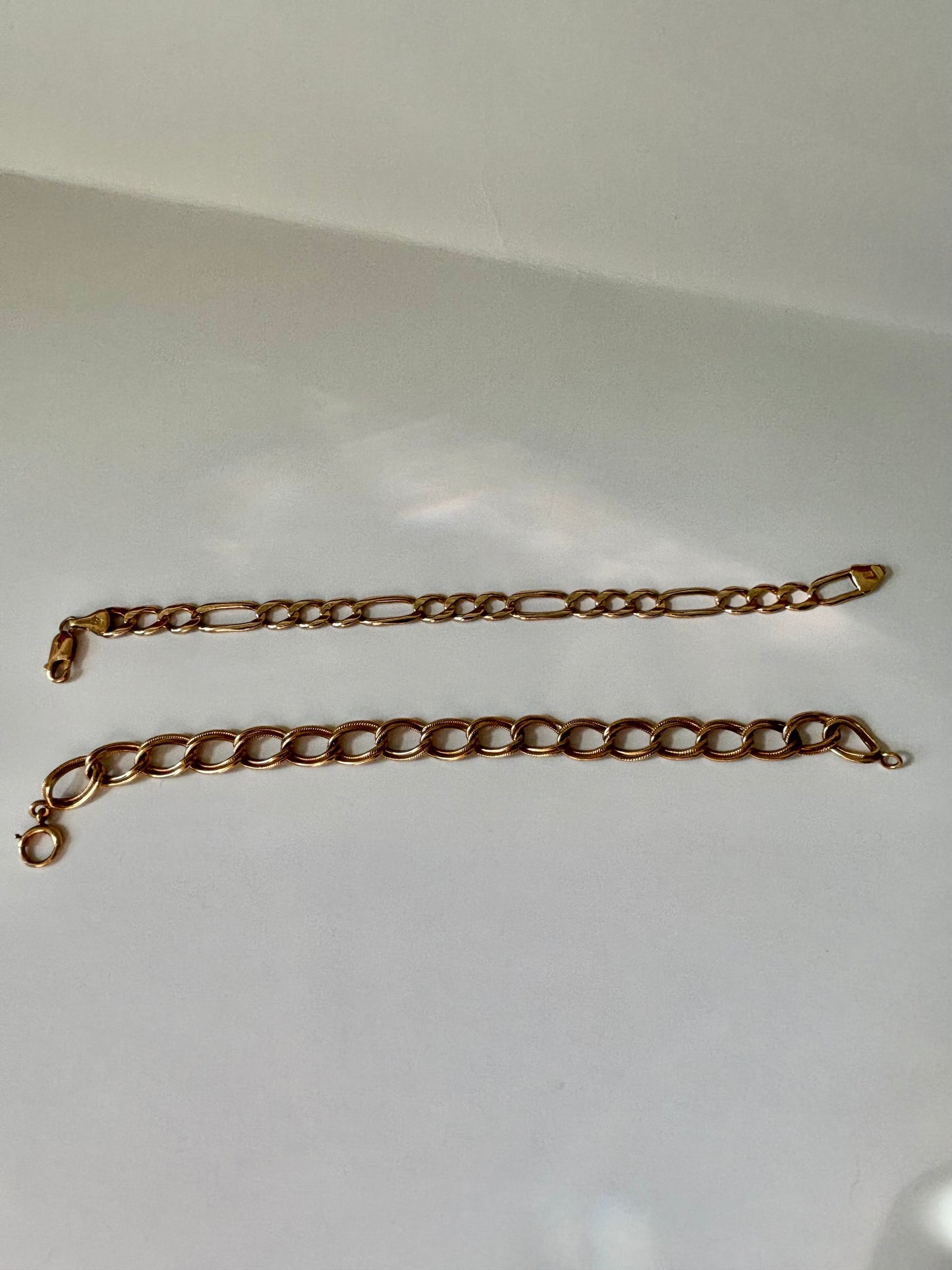 Vintage 10K Gold Mixed Link Bracelet | Bold Elongated Chain