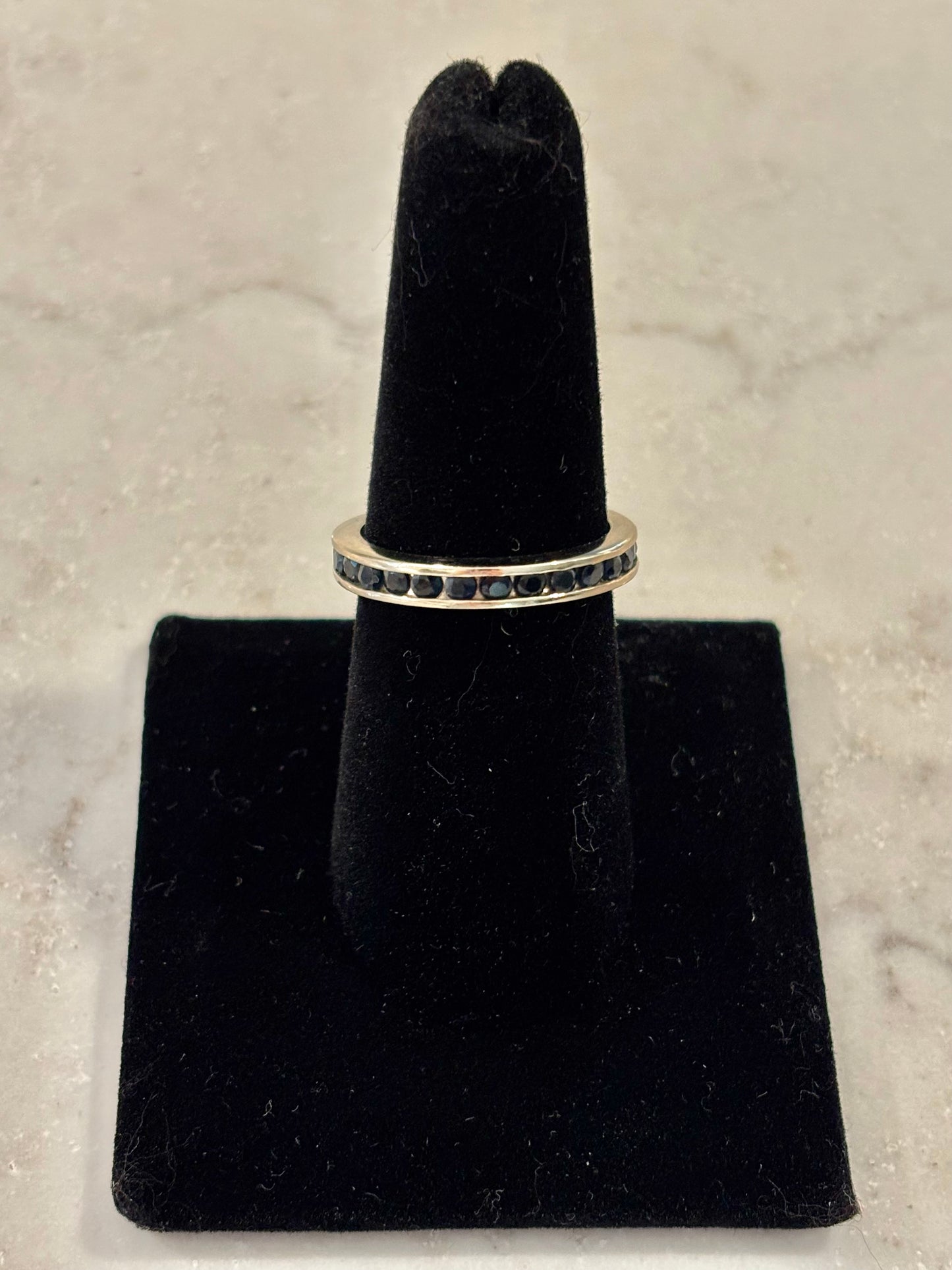 Vintage Channel Set  Sapphire Eternity Band 14k