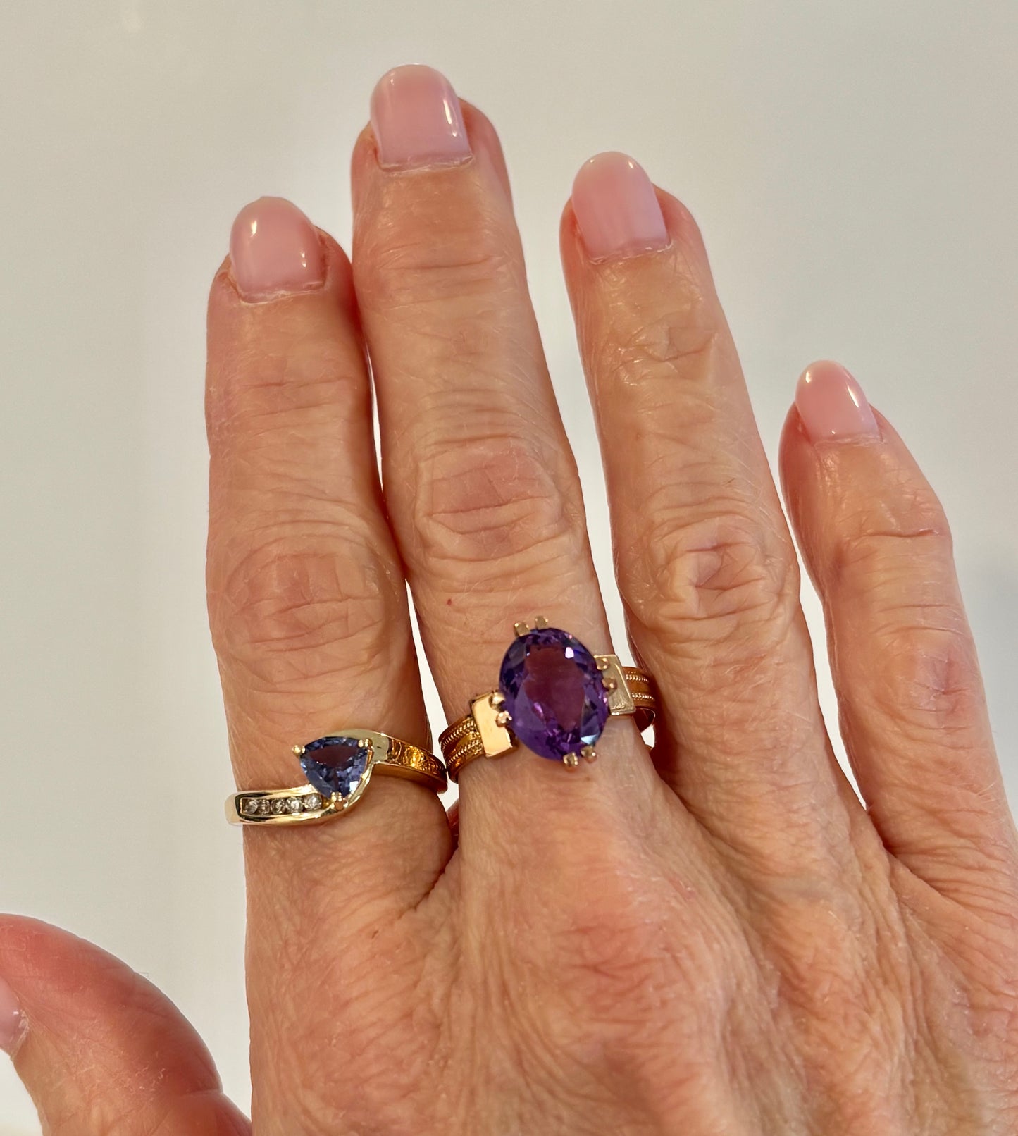 Vintage Amethyst Statement Ring | Oval Purple Gemstone Ring | Elegant Rose Gold Ring | February Birthstone Jewelry