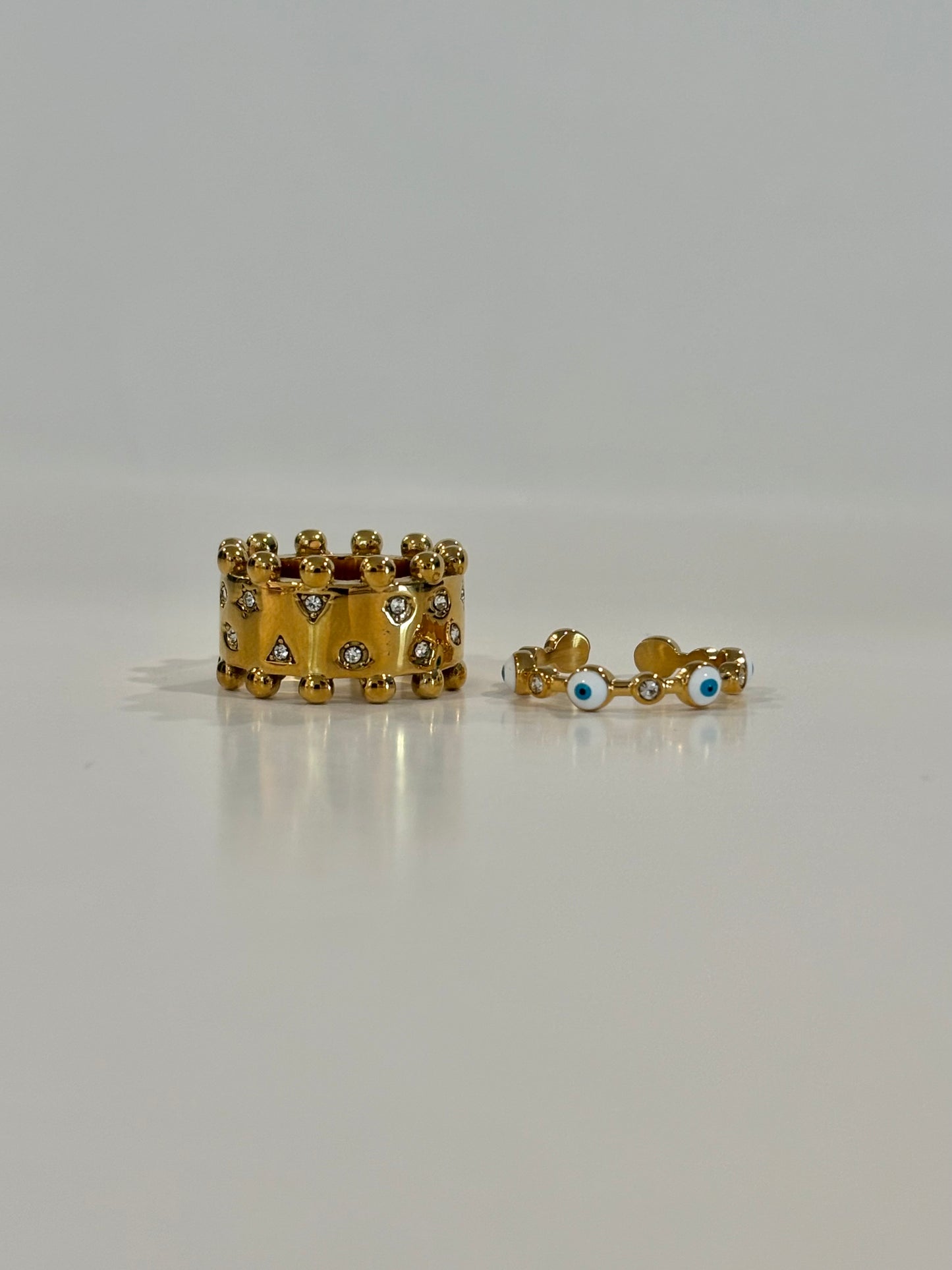 Evil Eye Protection Band - 18K Gold Plated Stainless Steel