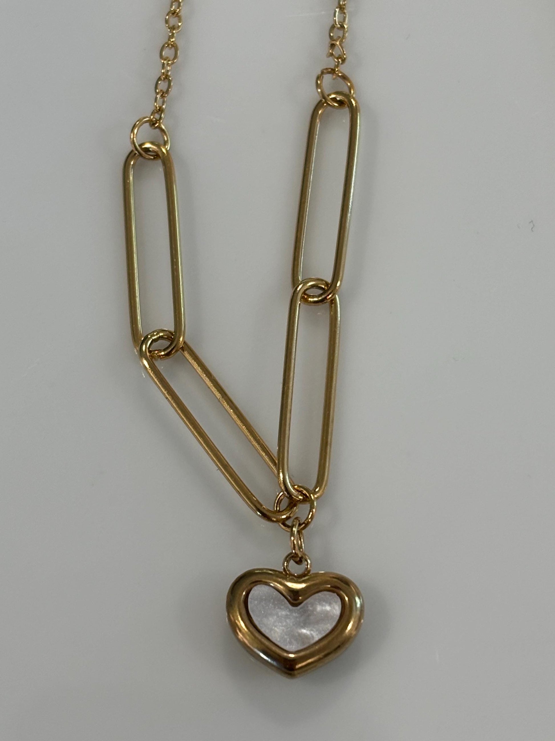 Heart Paperclip Gold Trendy Necklace