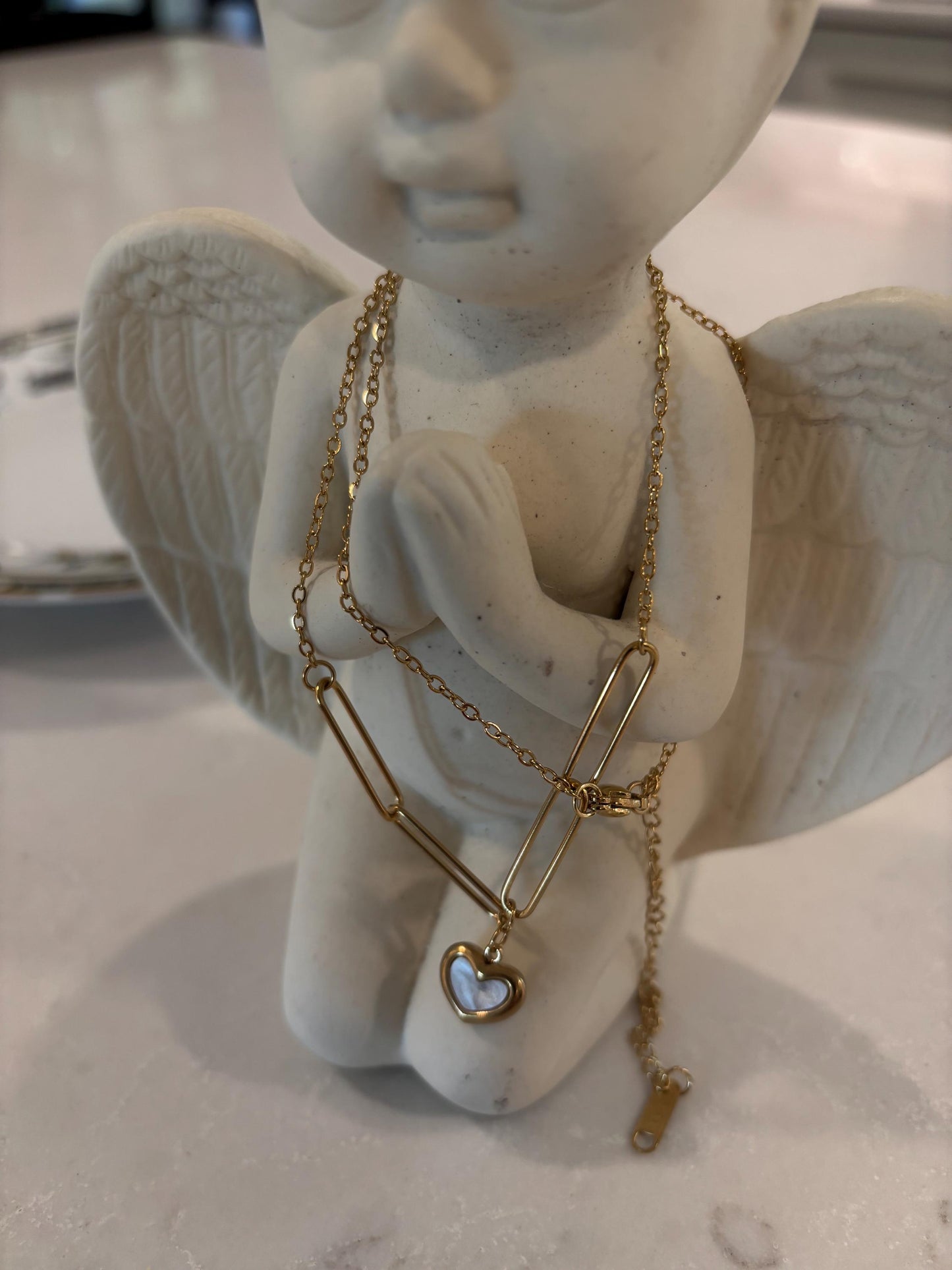 Heart Paperclip Gold Trendy Necklace