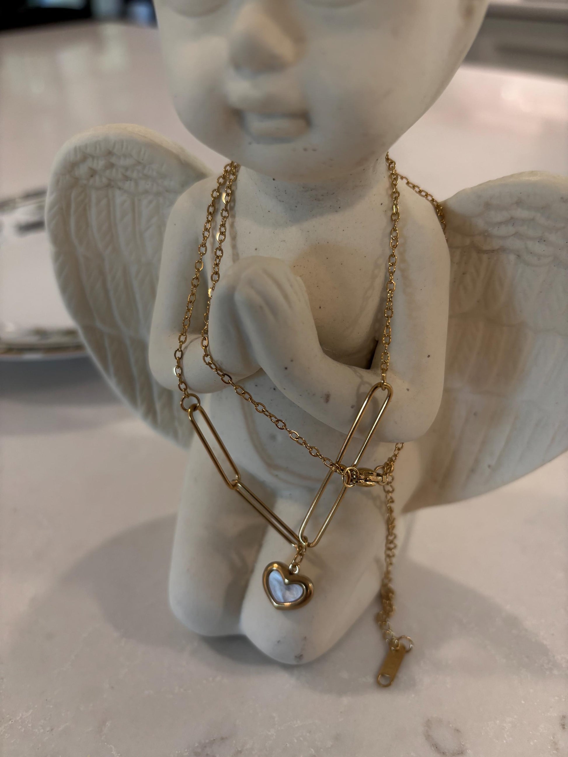 Heart Paperclip Gold Trendy Necklace