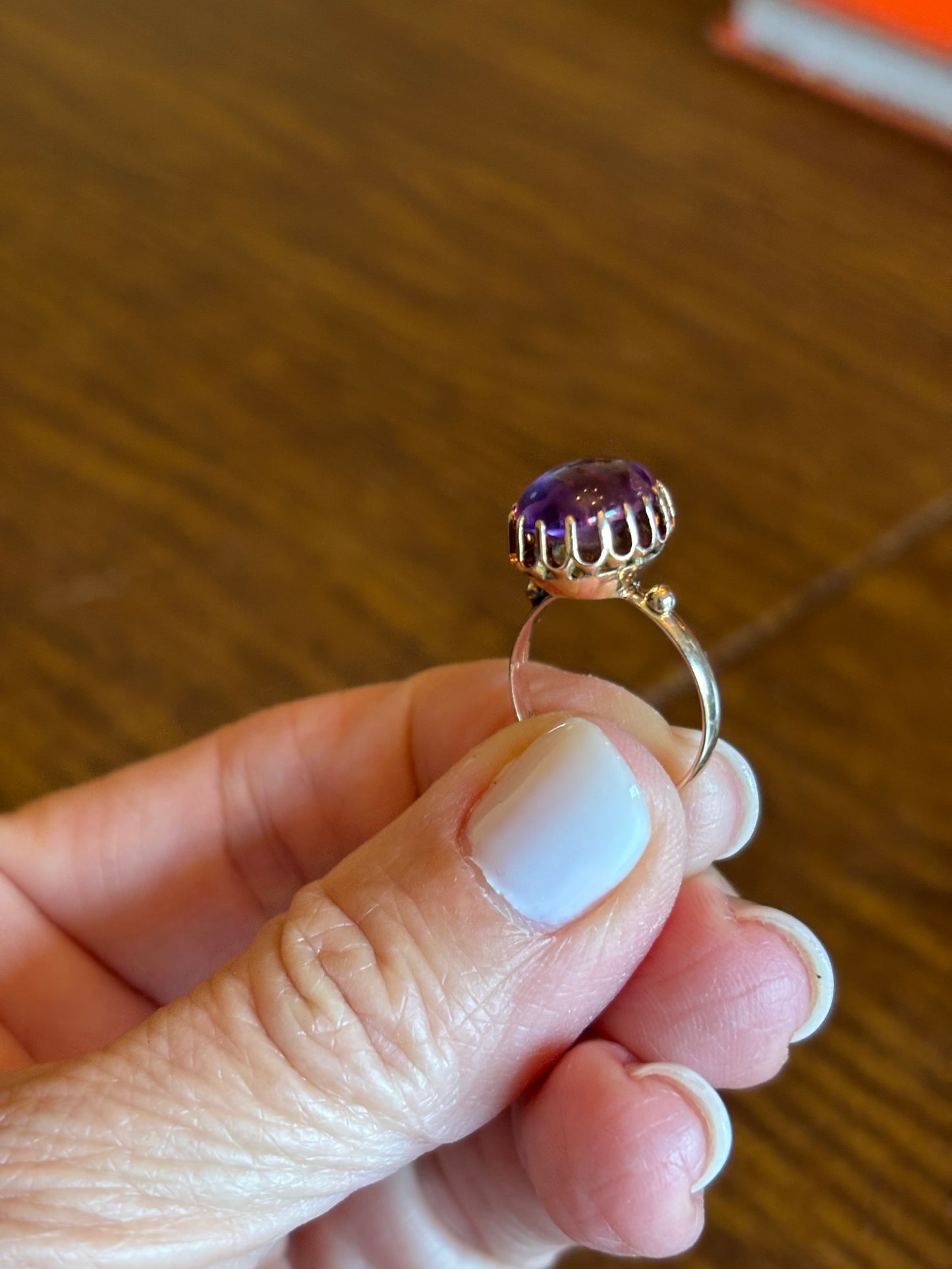 Vintage 14K Rose Gold Oval Amethyst Ring | Classic February Birthstone Statement Ring