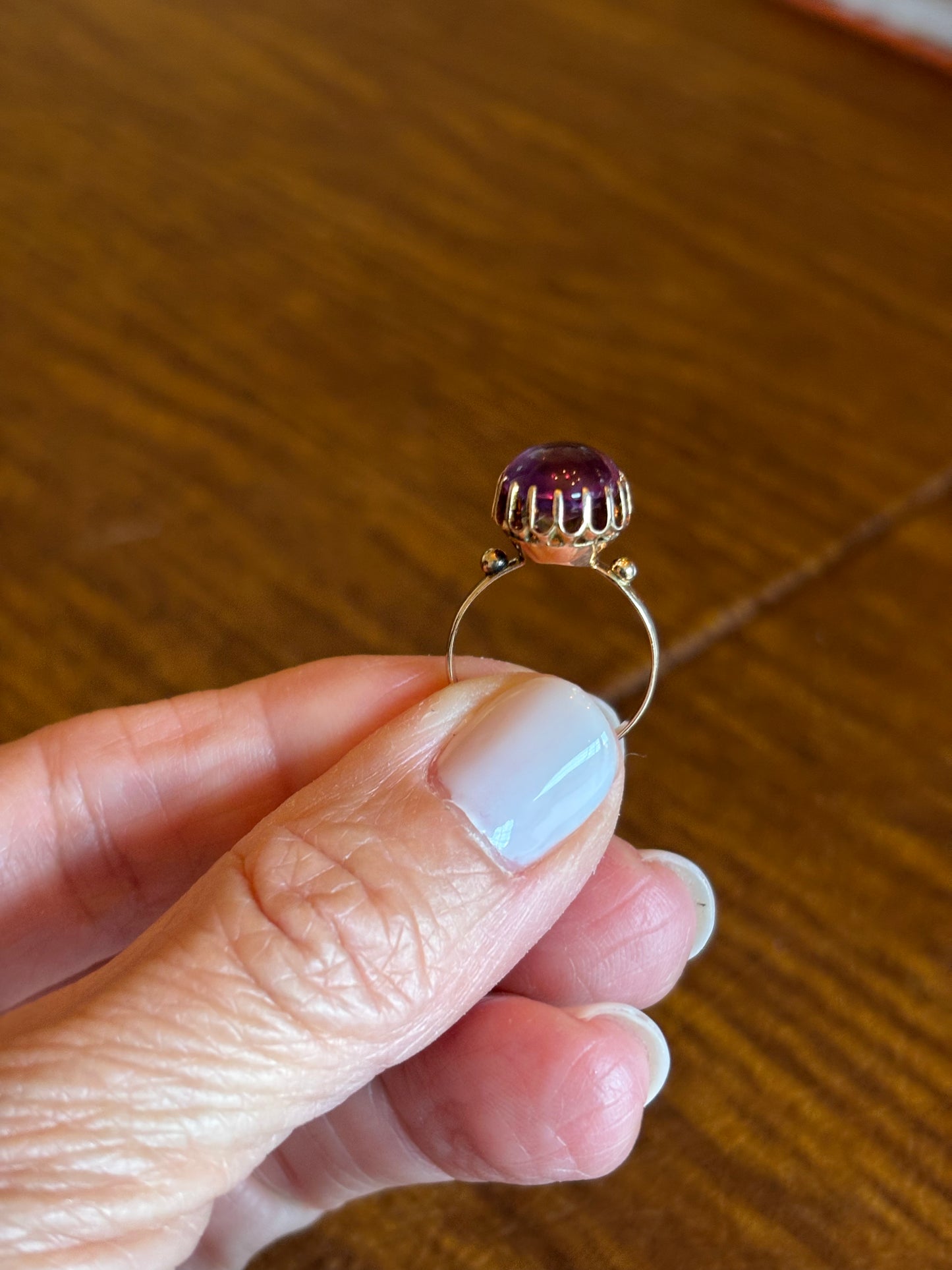 Vintage 14K Rose Gold Oval Amethyst Ring | Classic February Birthstone Statement Ring