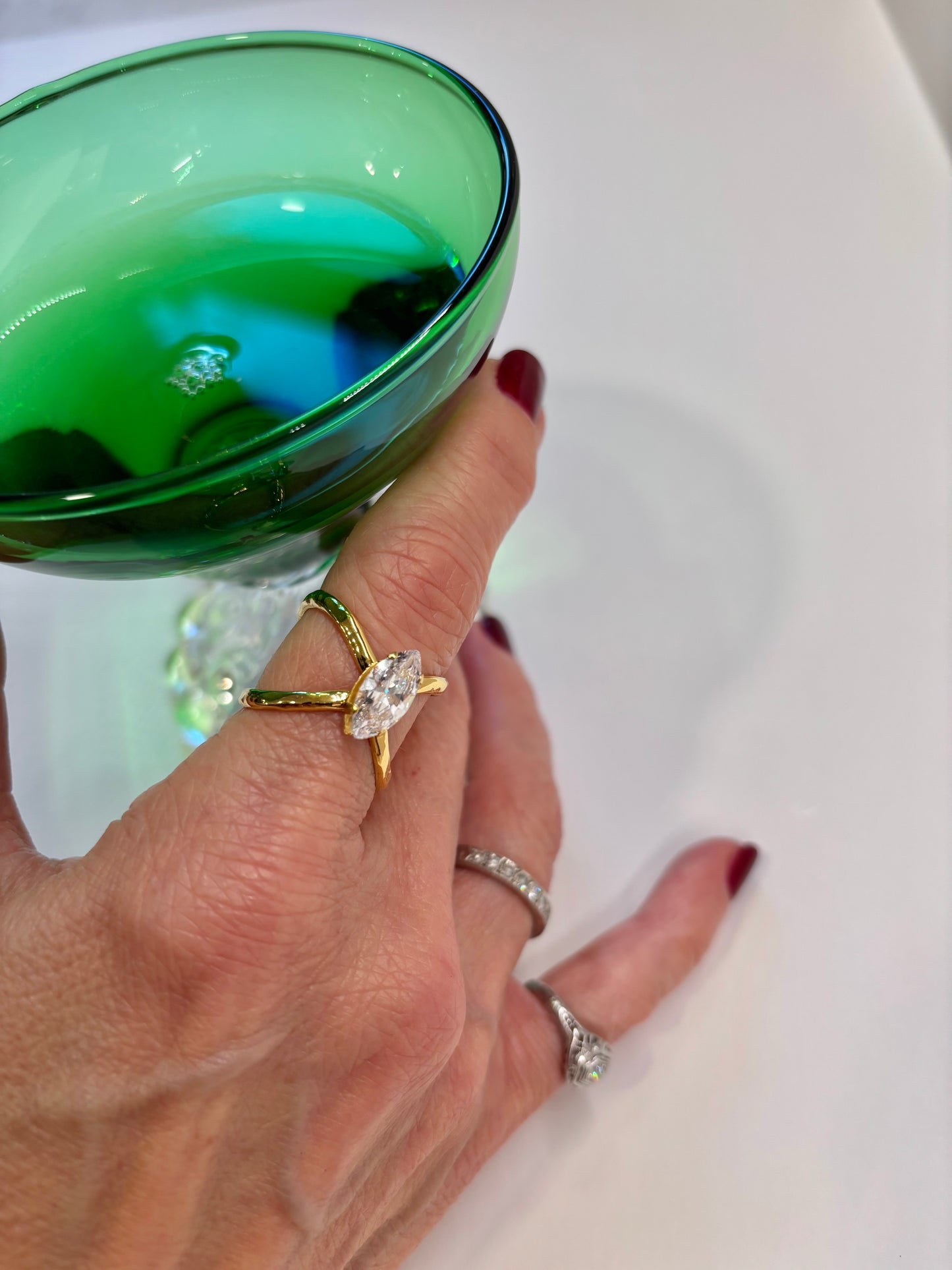 Marquise Crisscross Gold Ring