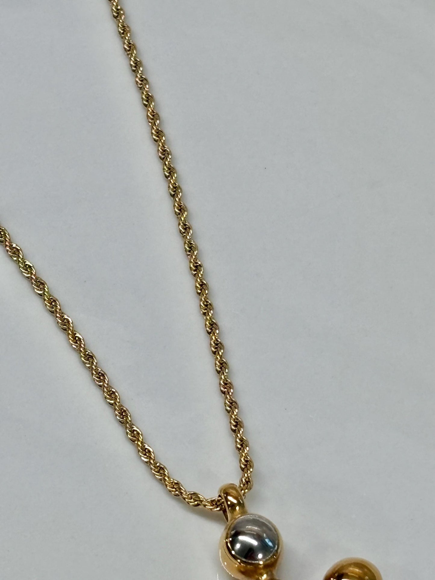 Mixed Metal Pearl Cross Pendant Necklace