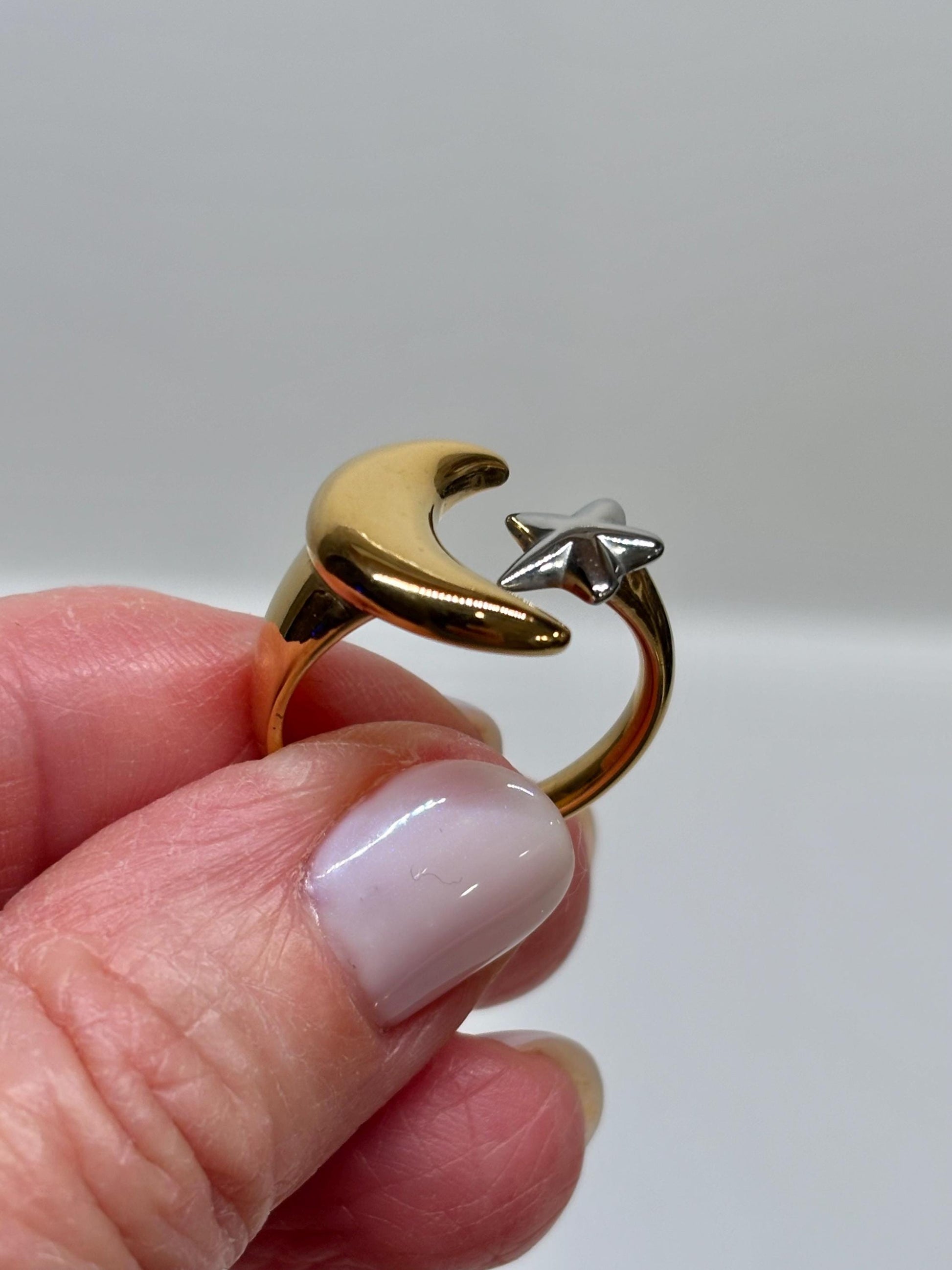 Moon & Star Celestial Statement Ring