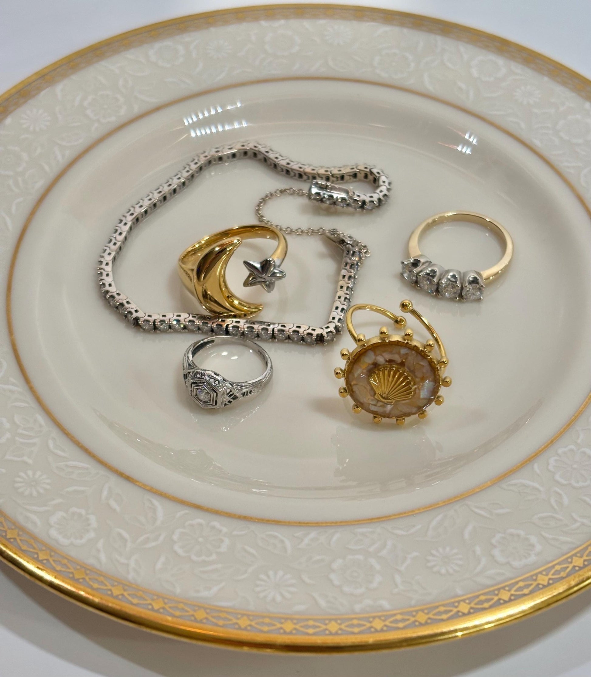 Moon & Star Celestial Statement Ring