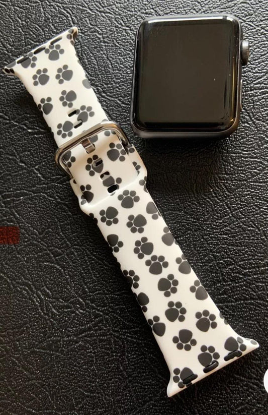 Paw Print Silicone Watch Band for Apple Watch 38/40/41mm