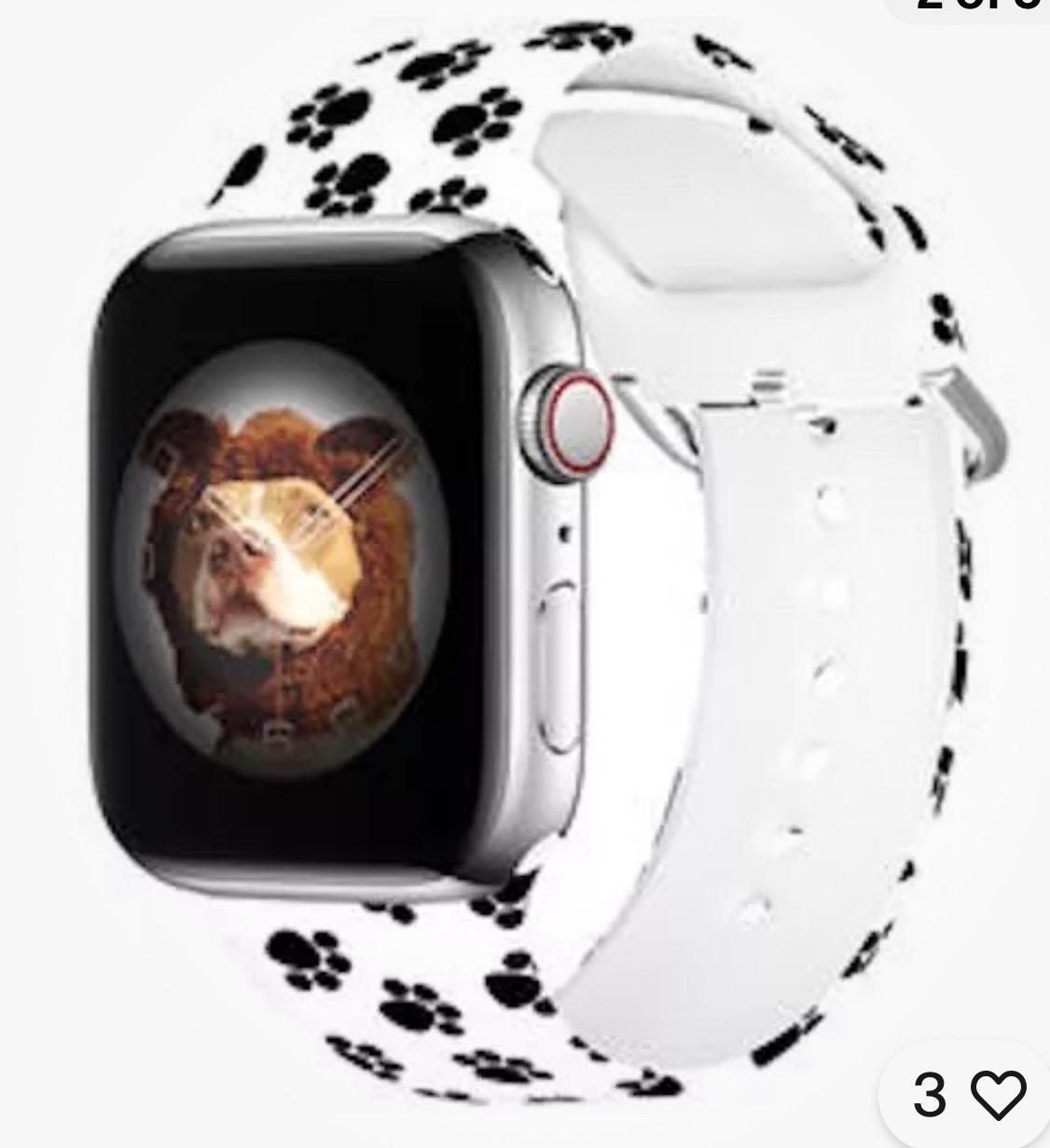 Paw Print Silicone Watch Band for Apple Watch 38/40/41mm