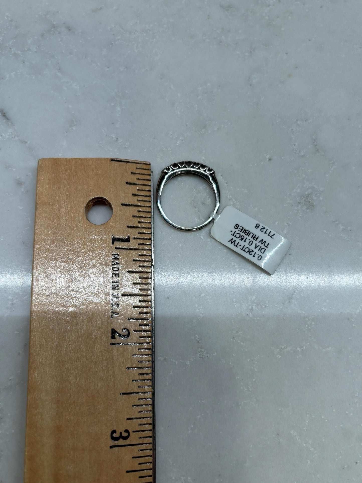 Ruby & Diamond Band 14k White Gold