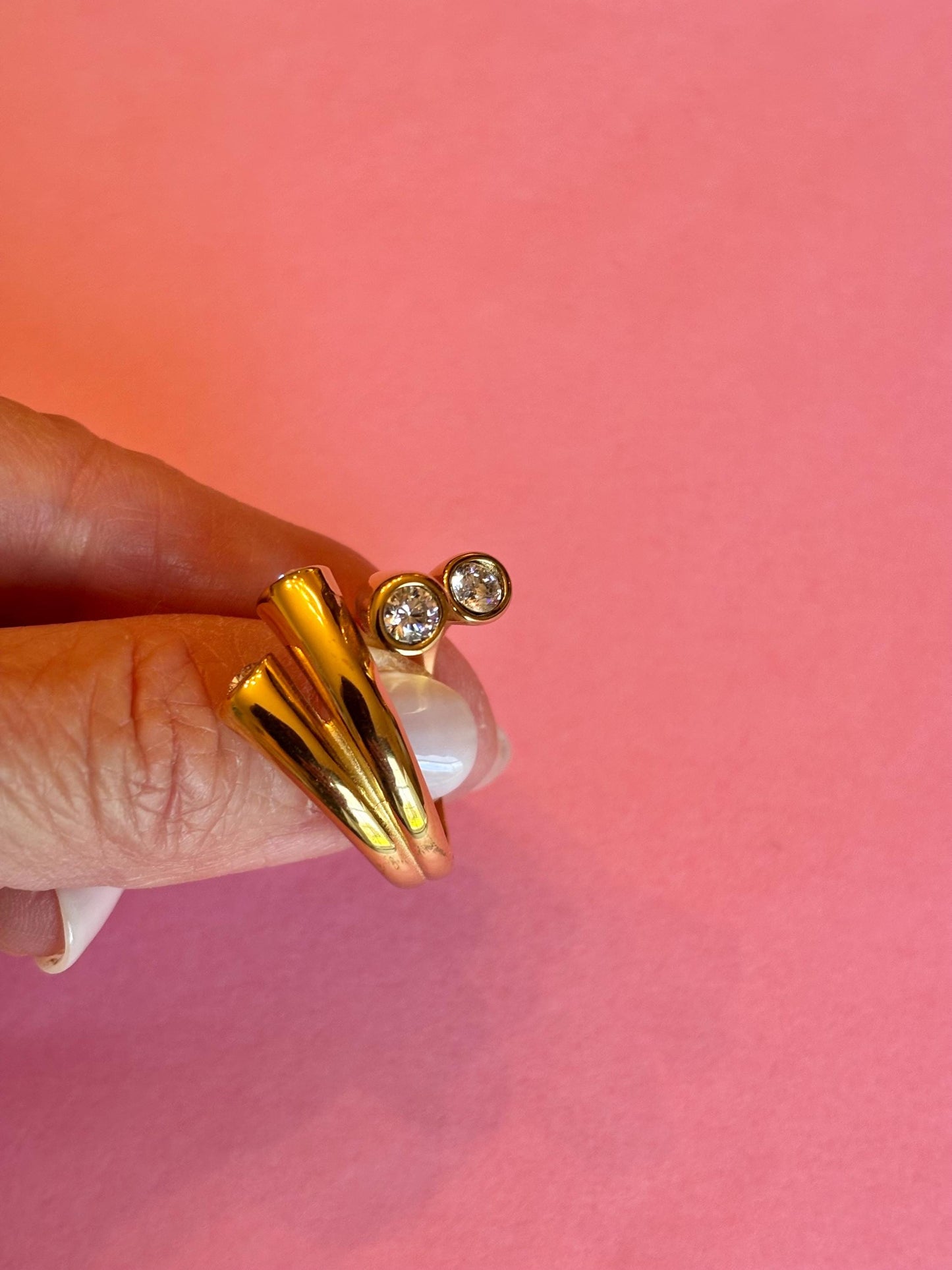 Sculptural Gold Four Stone Statement Ring