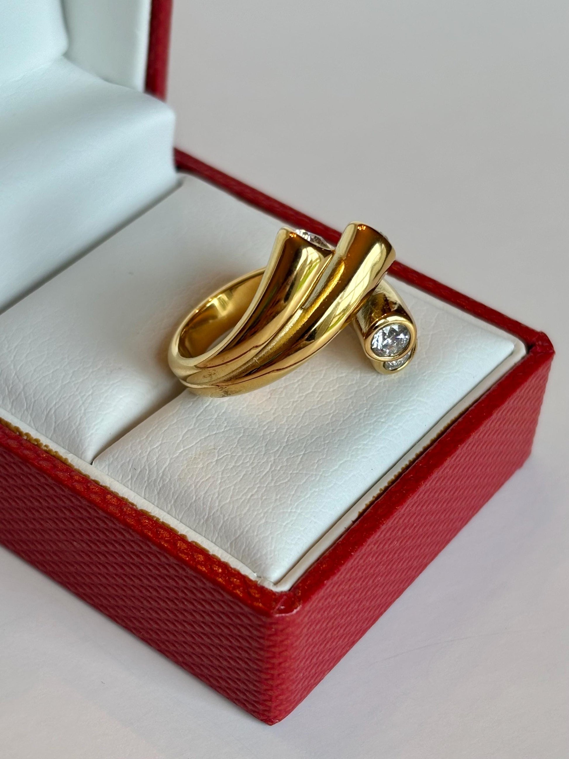 Sculptural Gold Four Stone Statement Ring