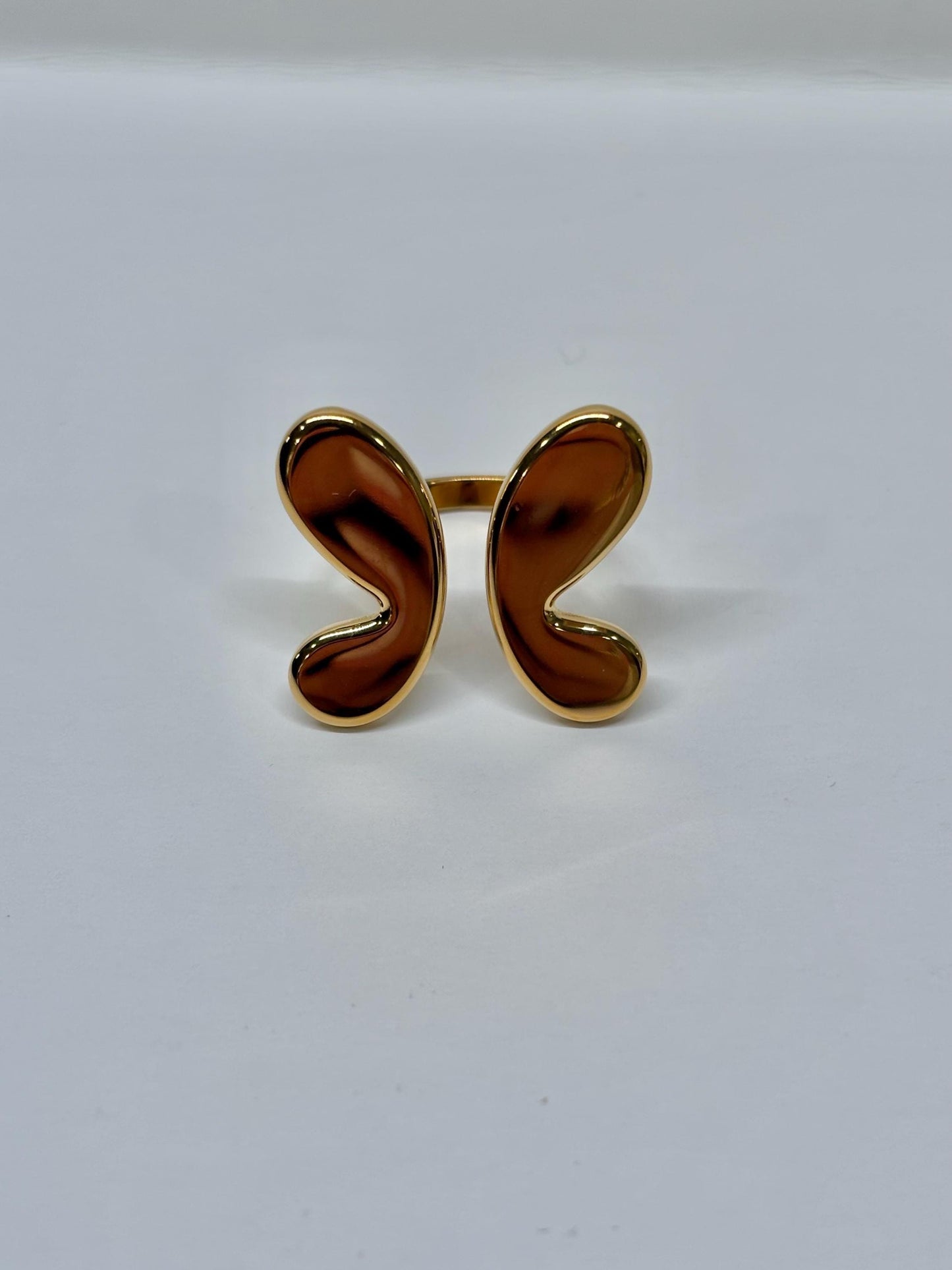 Sculptural Open Ring | 18K Gold Plated Stainless Steel, Size 7