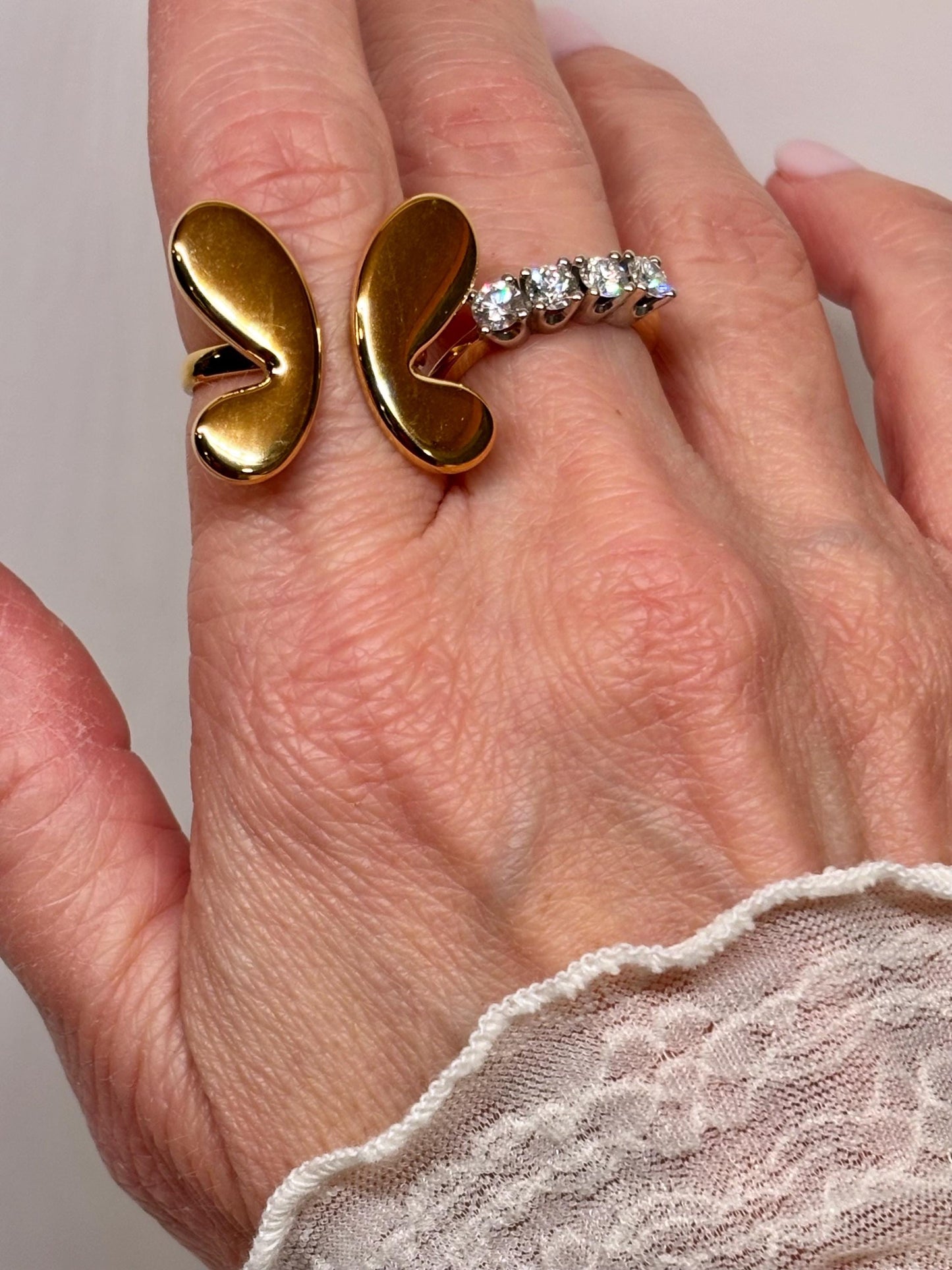 Sculptural Open Ring | 18K Gold Plated Stainless Steel, Size 7