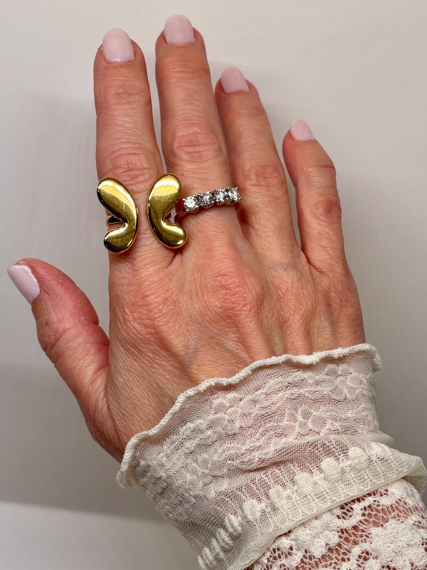 Sculptural Open Ring | 18K Gold Plated Stainless Steel, Size 7