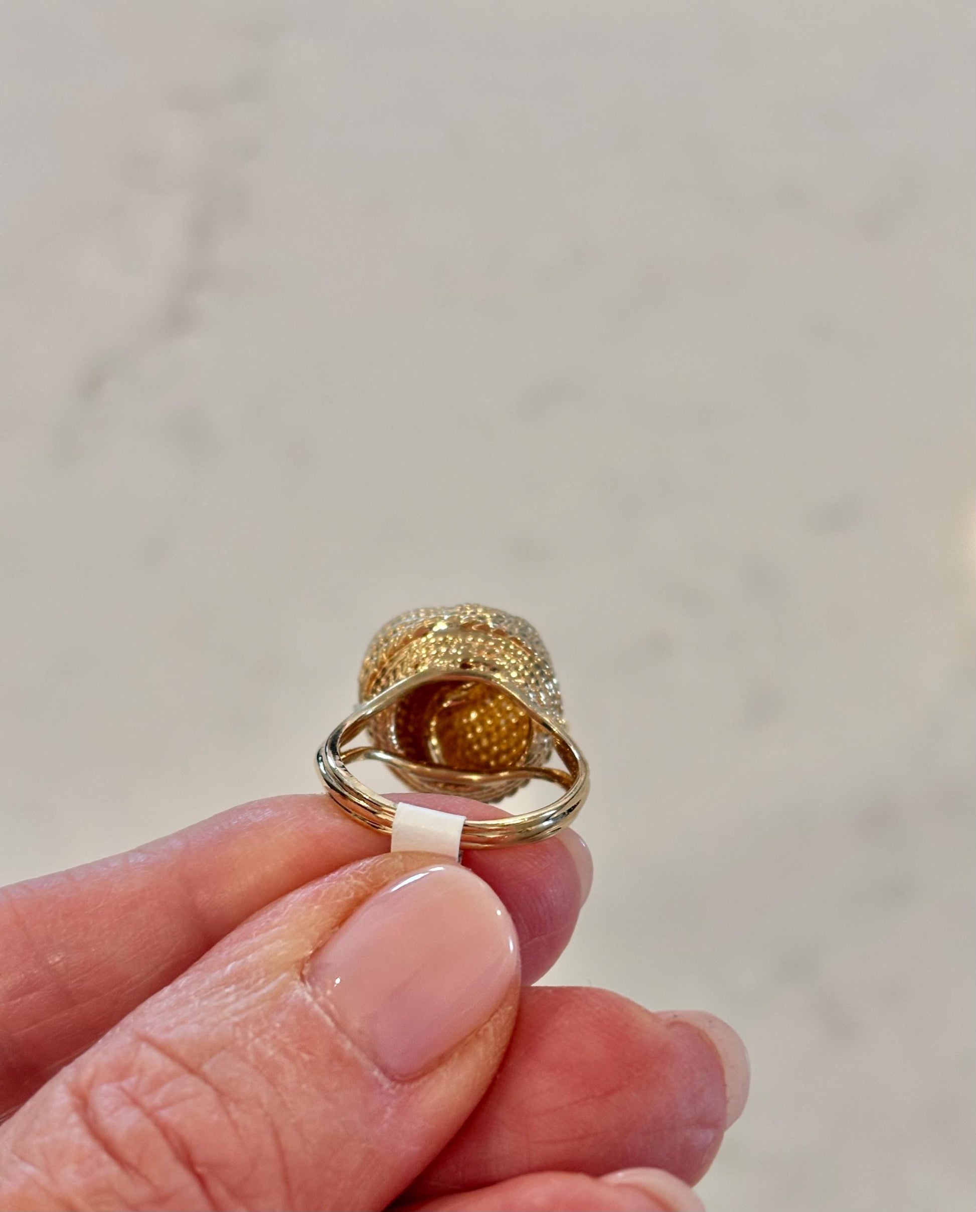 Vintage 14K Gold Textured Knot Ring | Sculptural Statement Jewelry