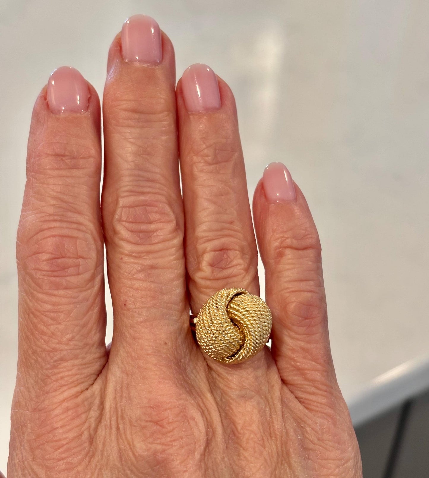 Vintage 14K Gold Textured Knot Ring | Sculptural Statement Jewelry