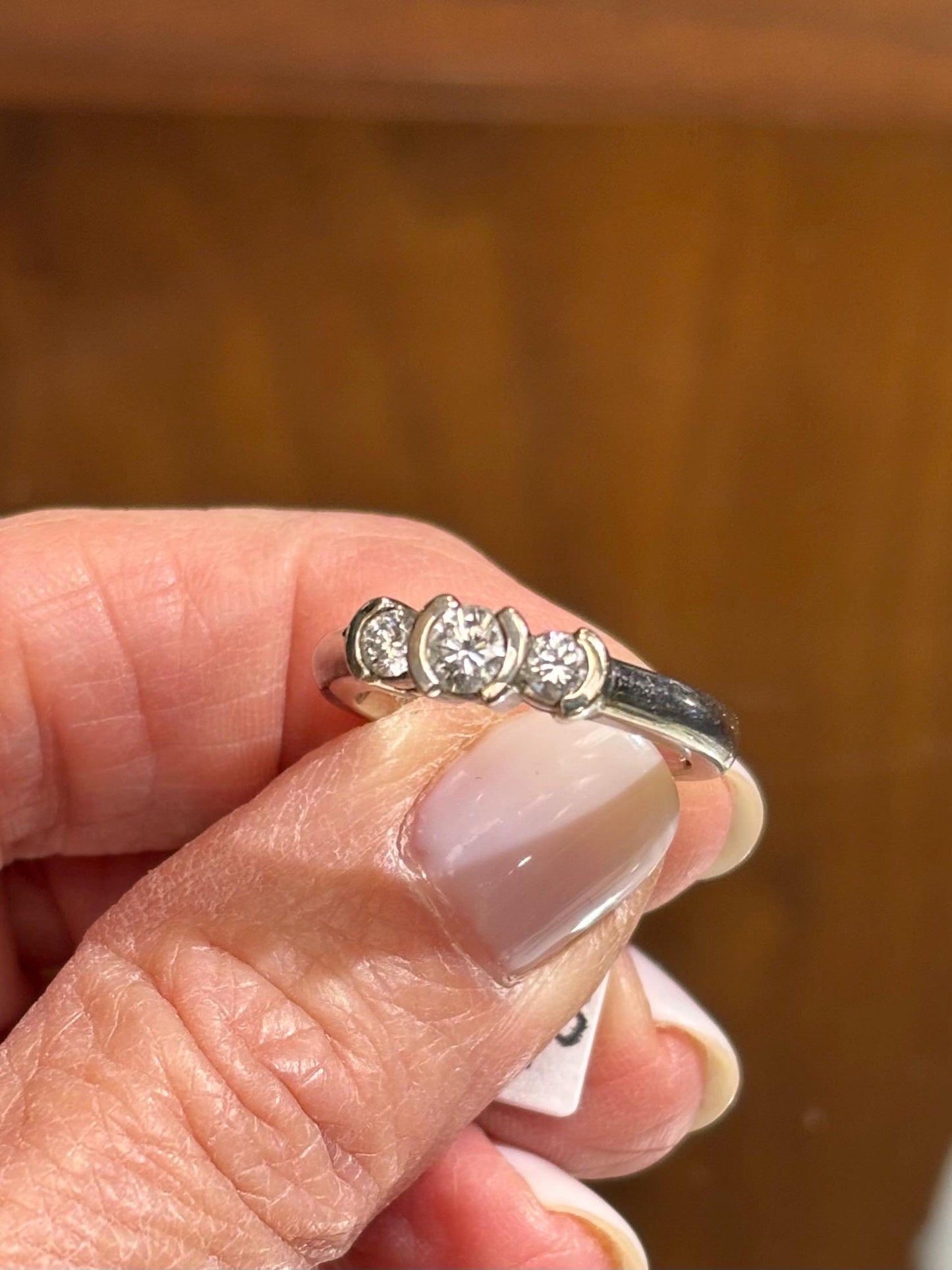 Vintage 14K White Gold Diamond Three-Stone Ring | Classic Estate Fine Jewelry