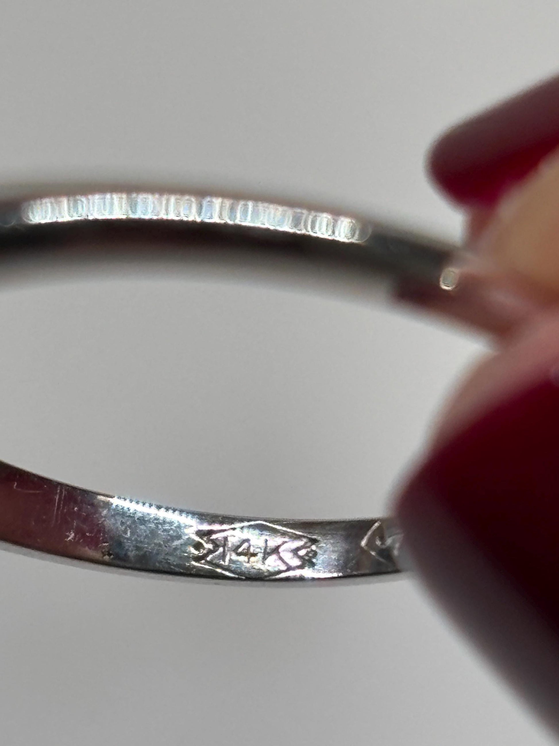 Vintage 14k White Gold Diamond Ring – Classic Mid-Century Solitaire with Halo Accent