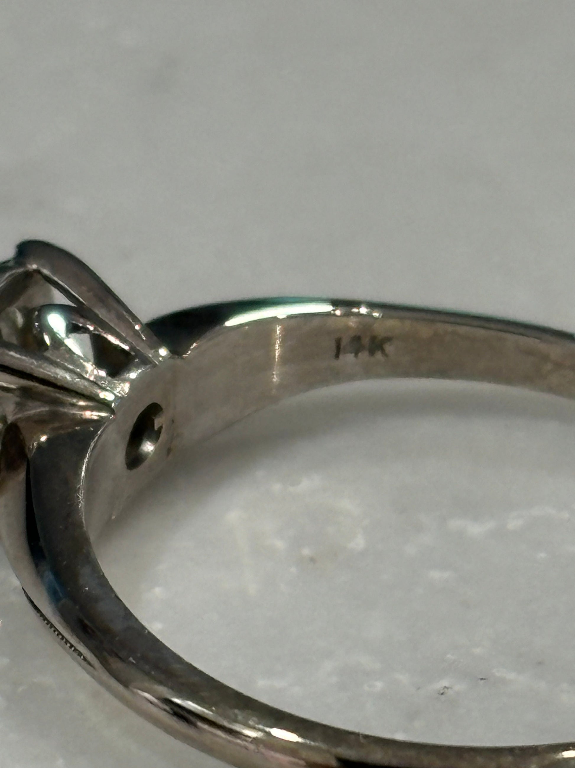 Vintage 1950’s  1/2 ct Diamond Engagement Ring Curved 14k White Gold band