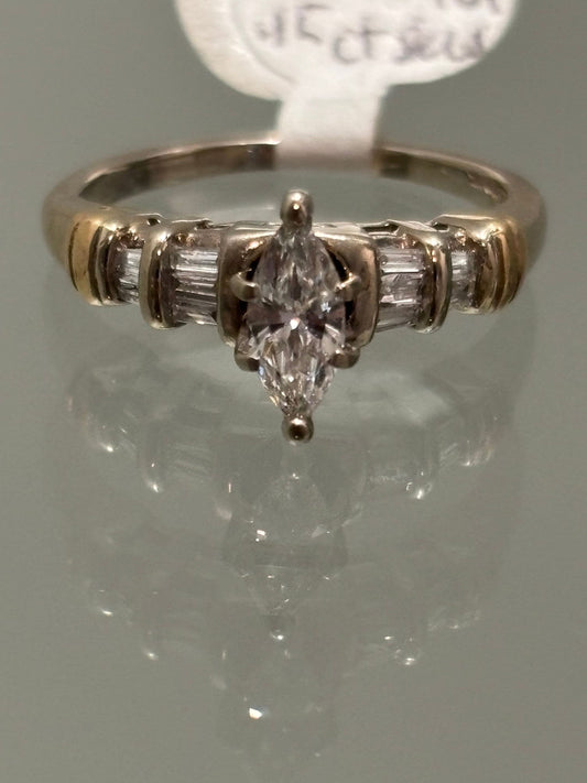 Vintage 1970’s Marquise Baguette Diamond Ring