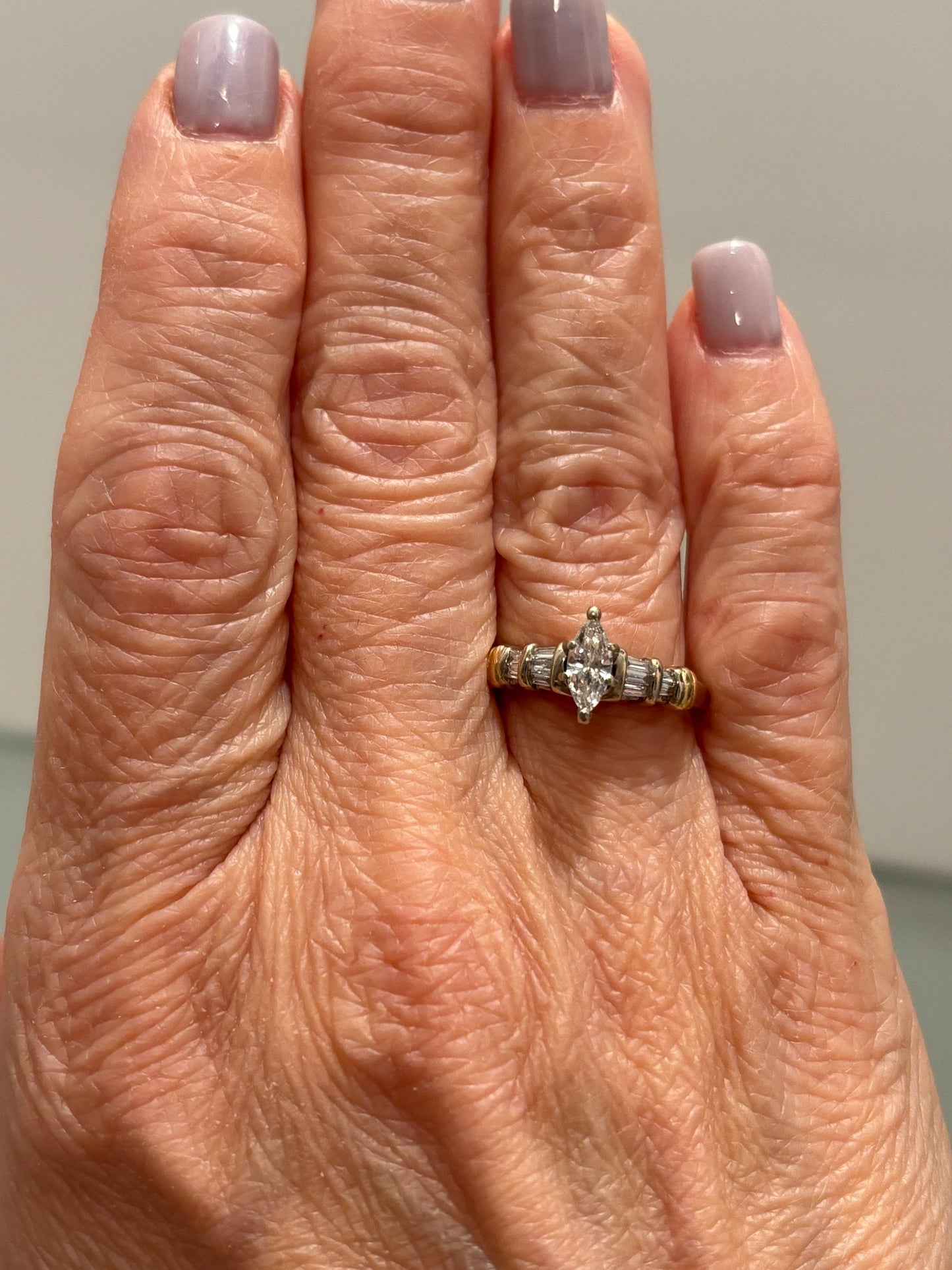 Vintage 1970’s Marquise Baguette Diamond Ring
