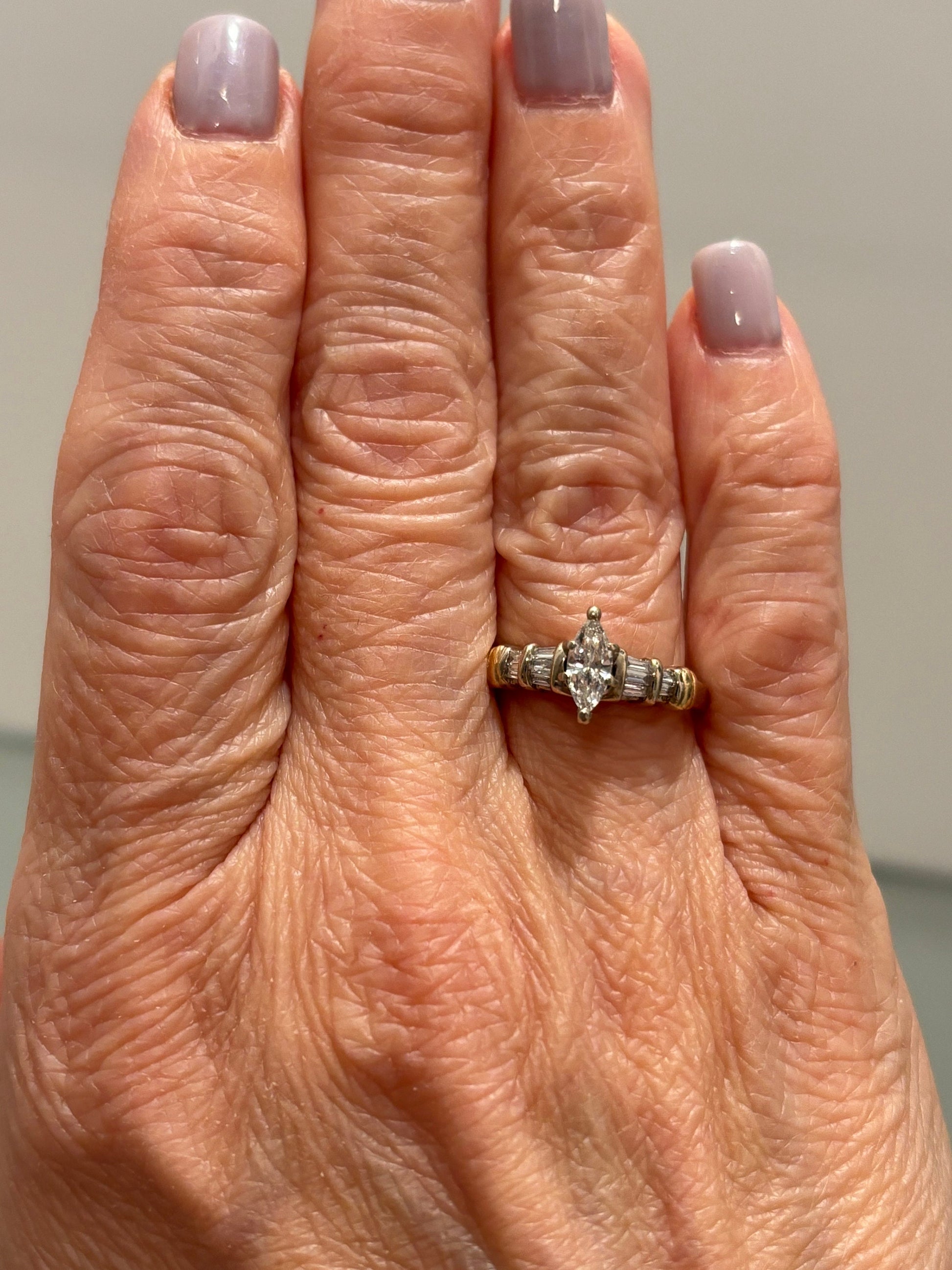 Vintage 1970’s Marquise Baguette Diamond Ring