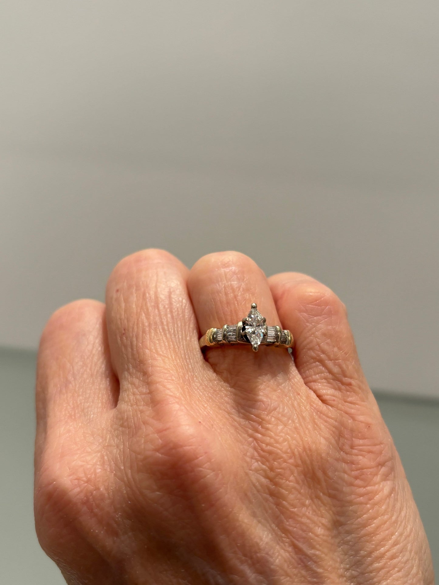 Vintage 1970’s Marquise Baguette Diamond Ring