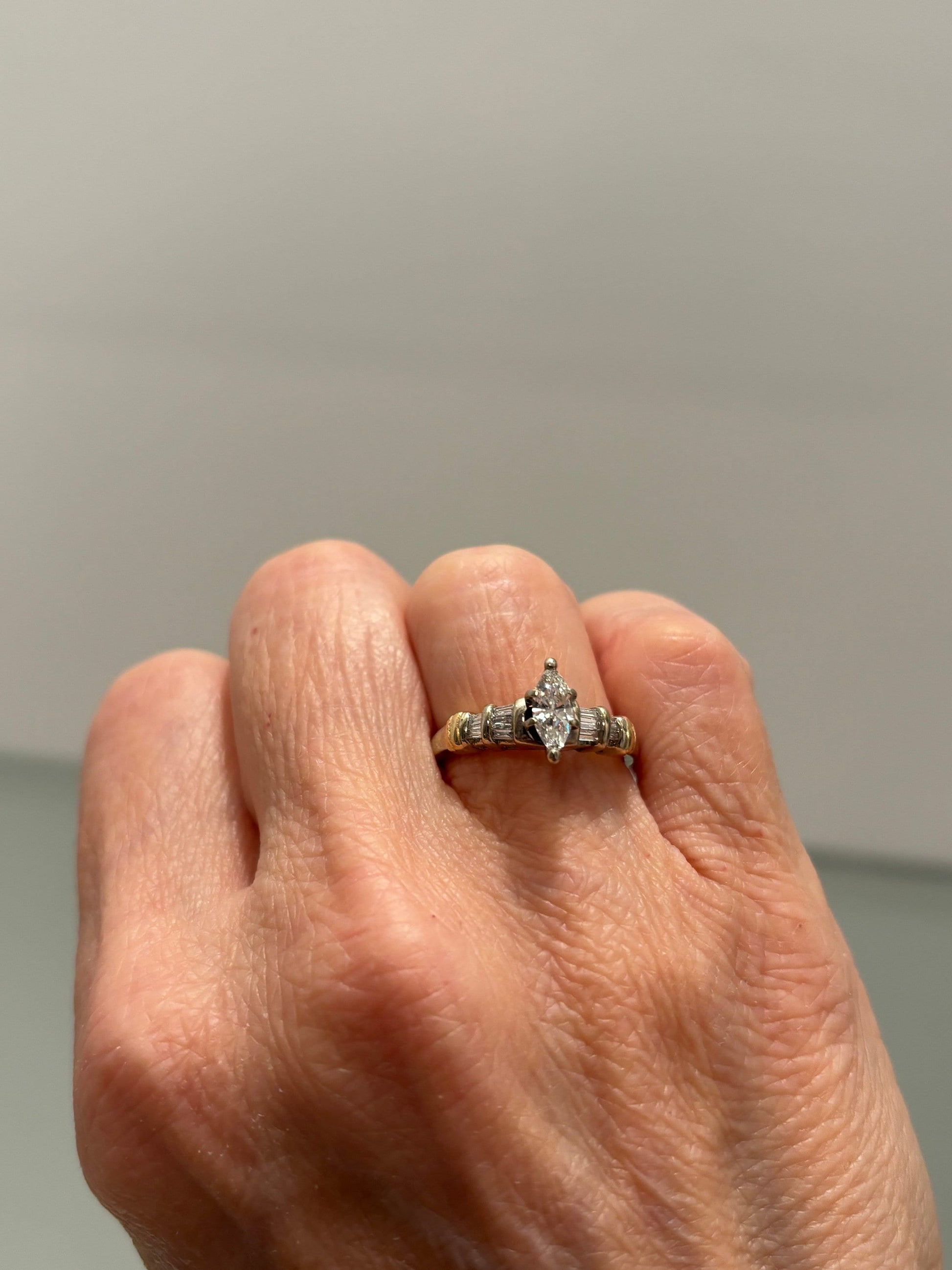 Vintage 1970’s Marquise Baguette Diamond Ring