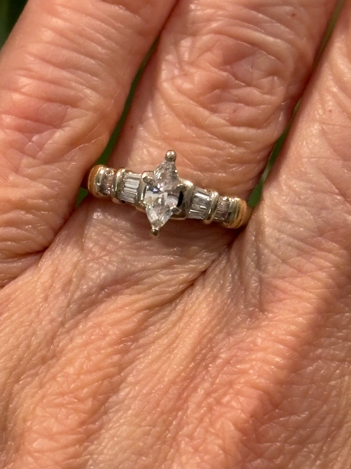Vintage 1970’s Marquise Baguette Diamond Ring