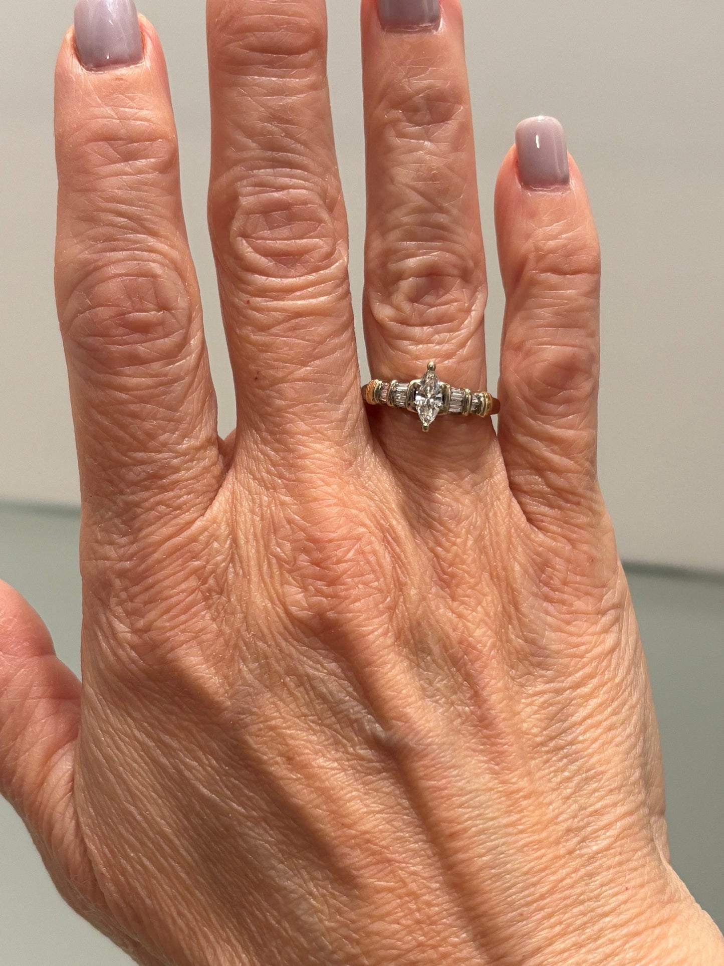 Vintage 1970’s Marquise Baguette Diamond Ring