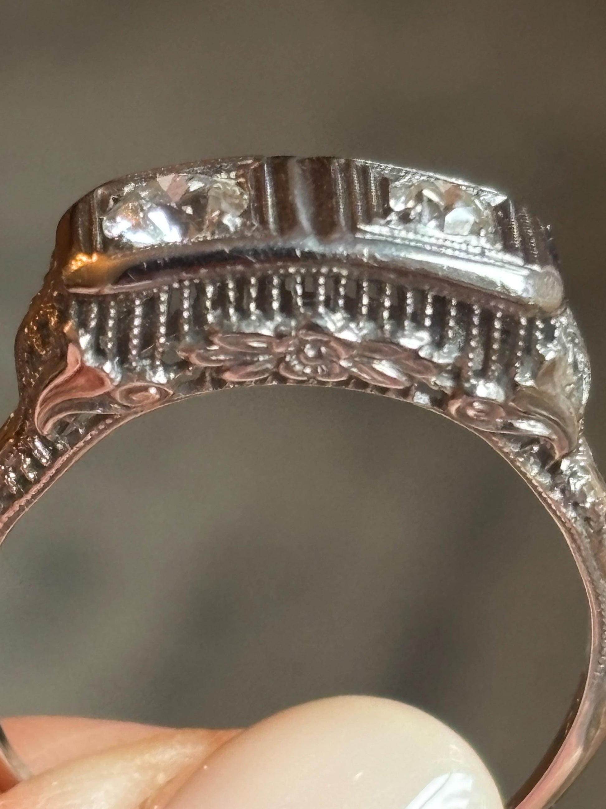 Vintage ‘20s Double Diamond  Ring 18k