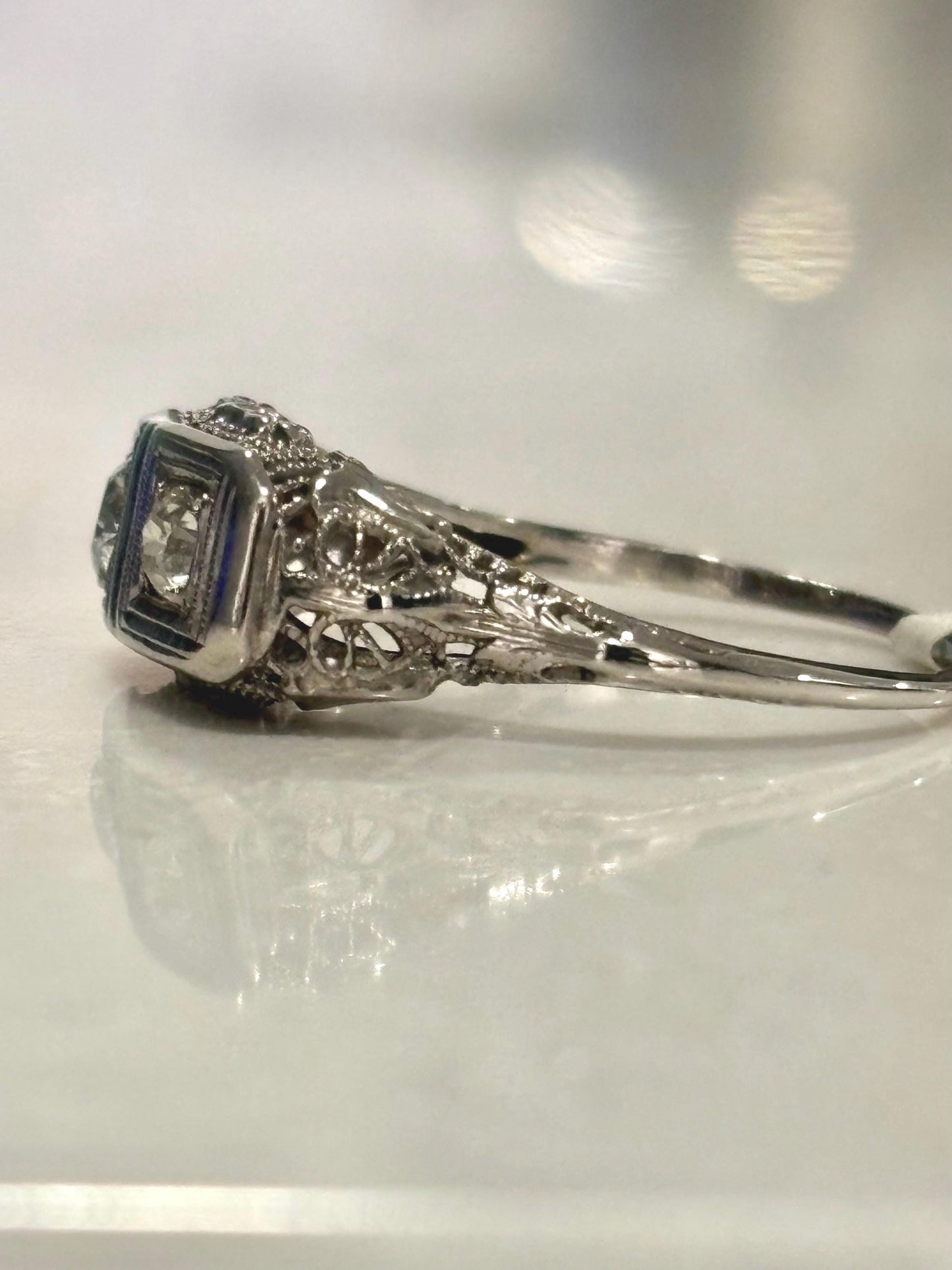 Vintage ‘20s Double Diamond  Ring 18k