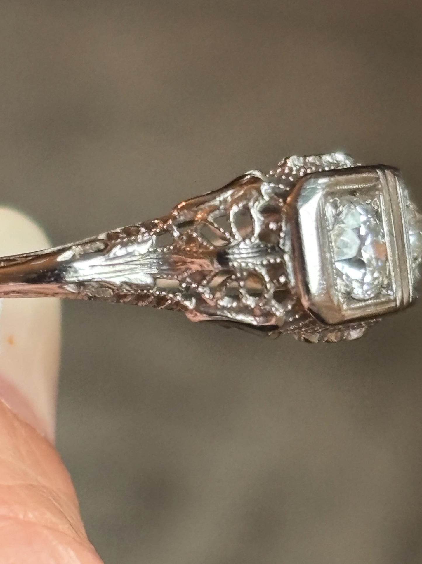 Vintage ‘20s Double Diamond  Ring 18k