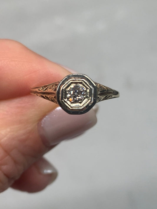 Vintage Art Deco Diamond Ring 14k