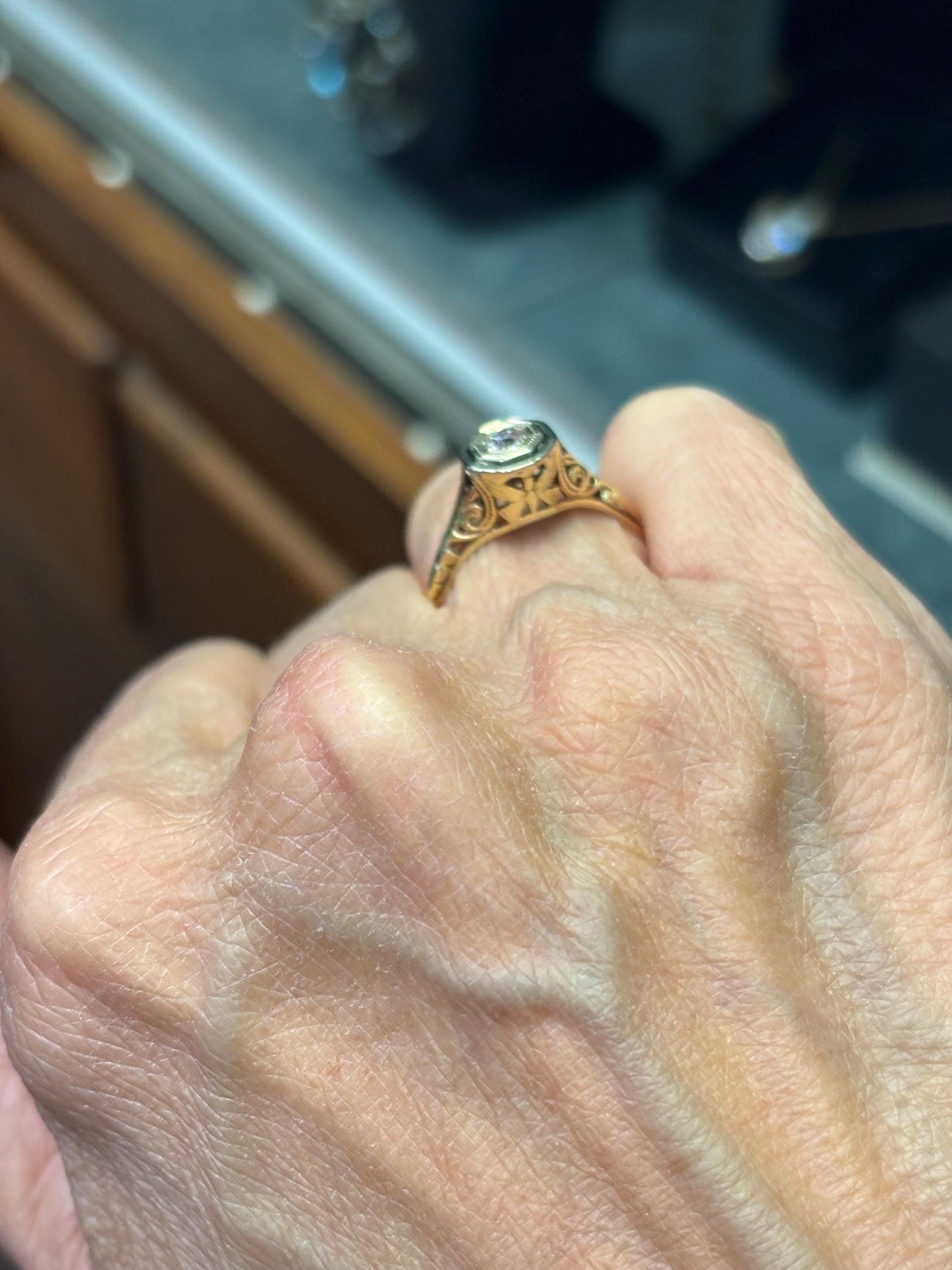 Vintage Art Deco Diamond Ring 14k