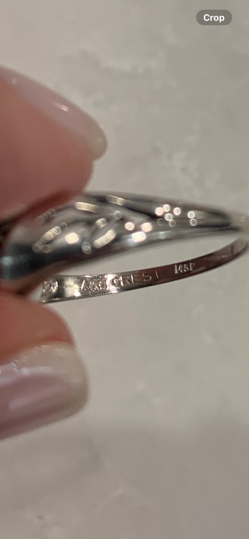 Vintage Dainty Diamond Ring Detailed Band 14K