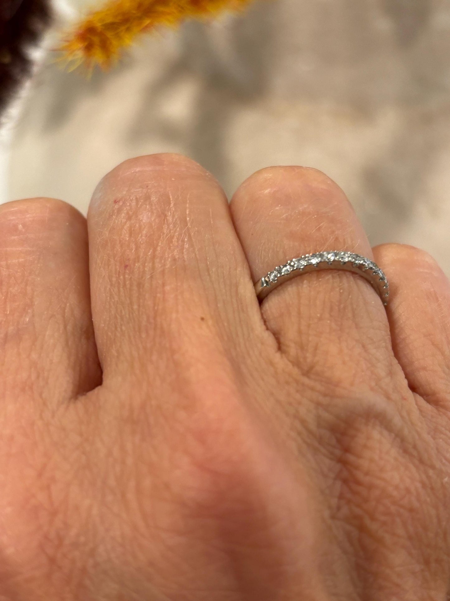 Vintage Dainty Diamond Stackable Band 14k