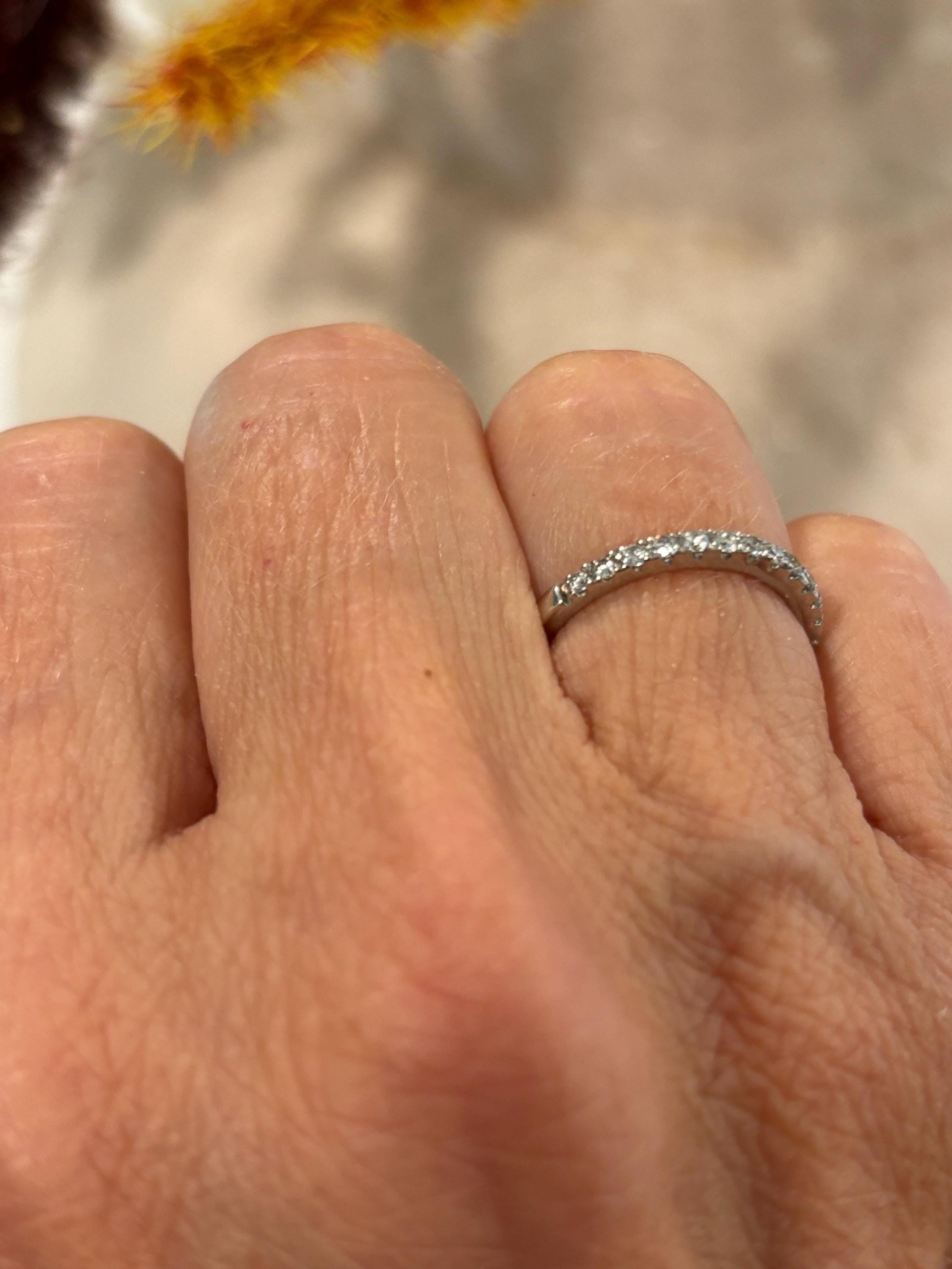 Vintage Dainty Diamond Stackable Band 14k