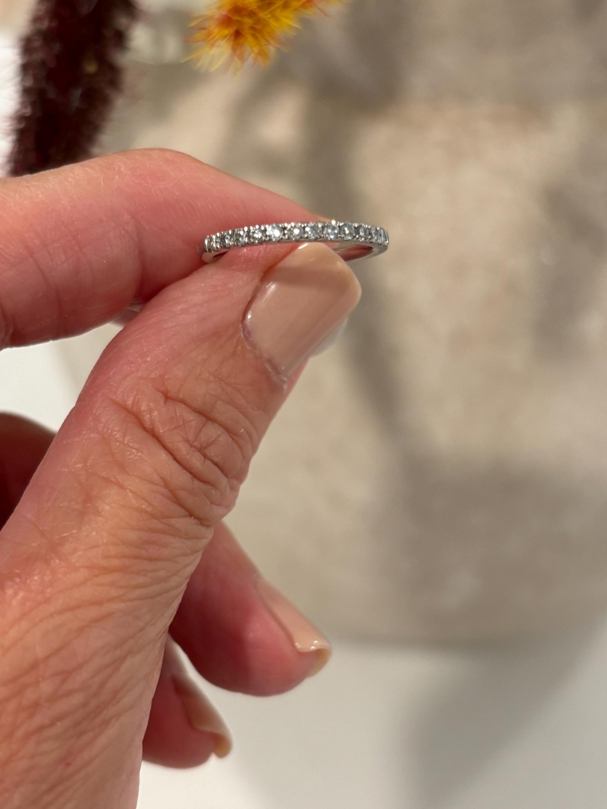 Vintage Dainty Diamond Stackable Band 14k