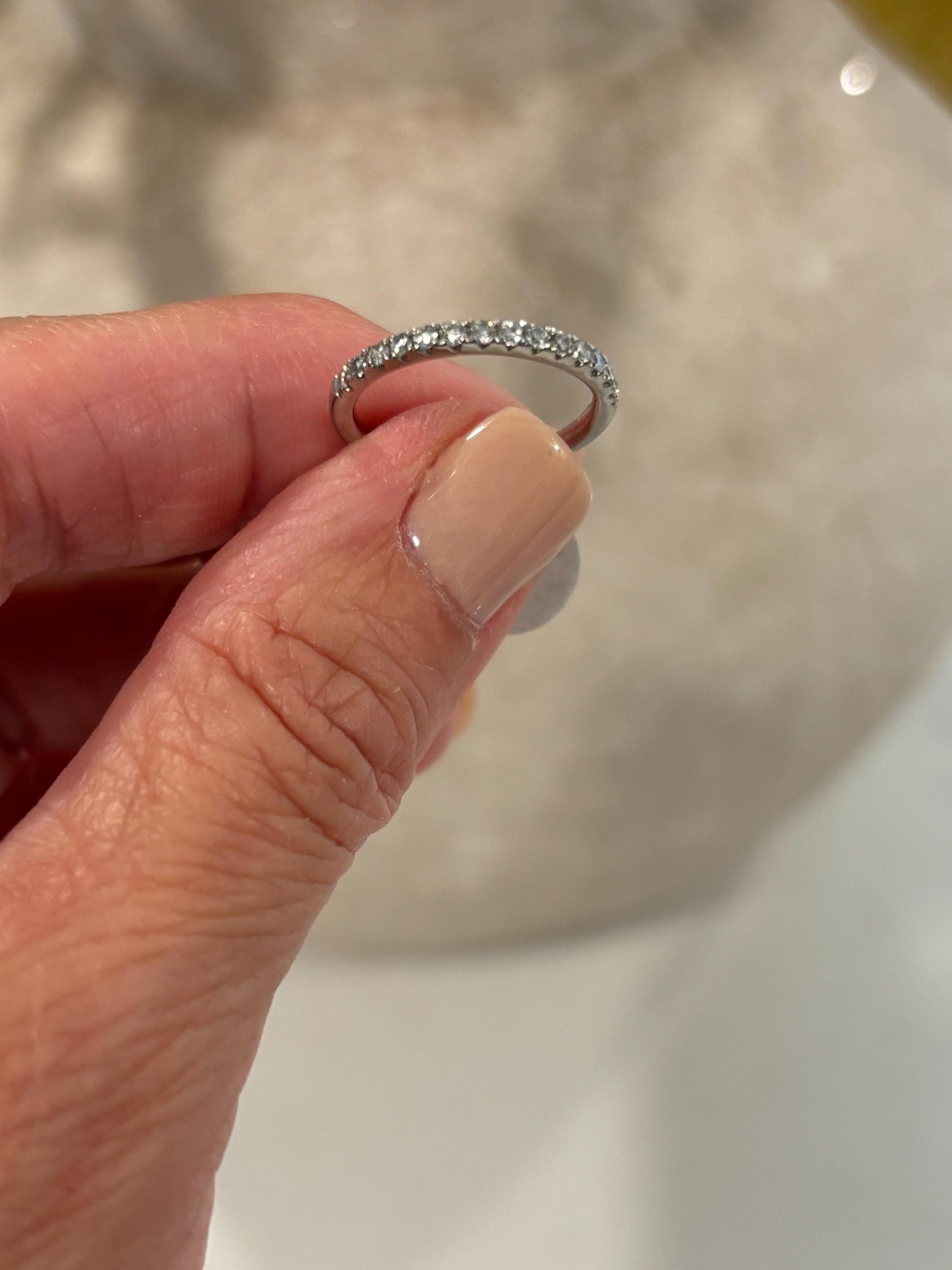 Vintage Dainty Diamond Stackable Band 14k