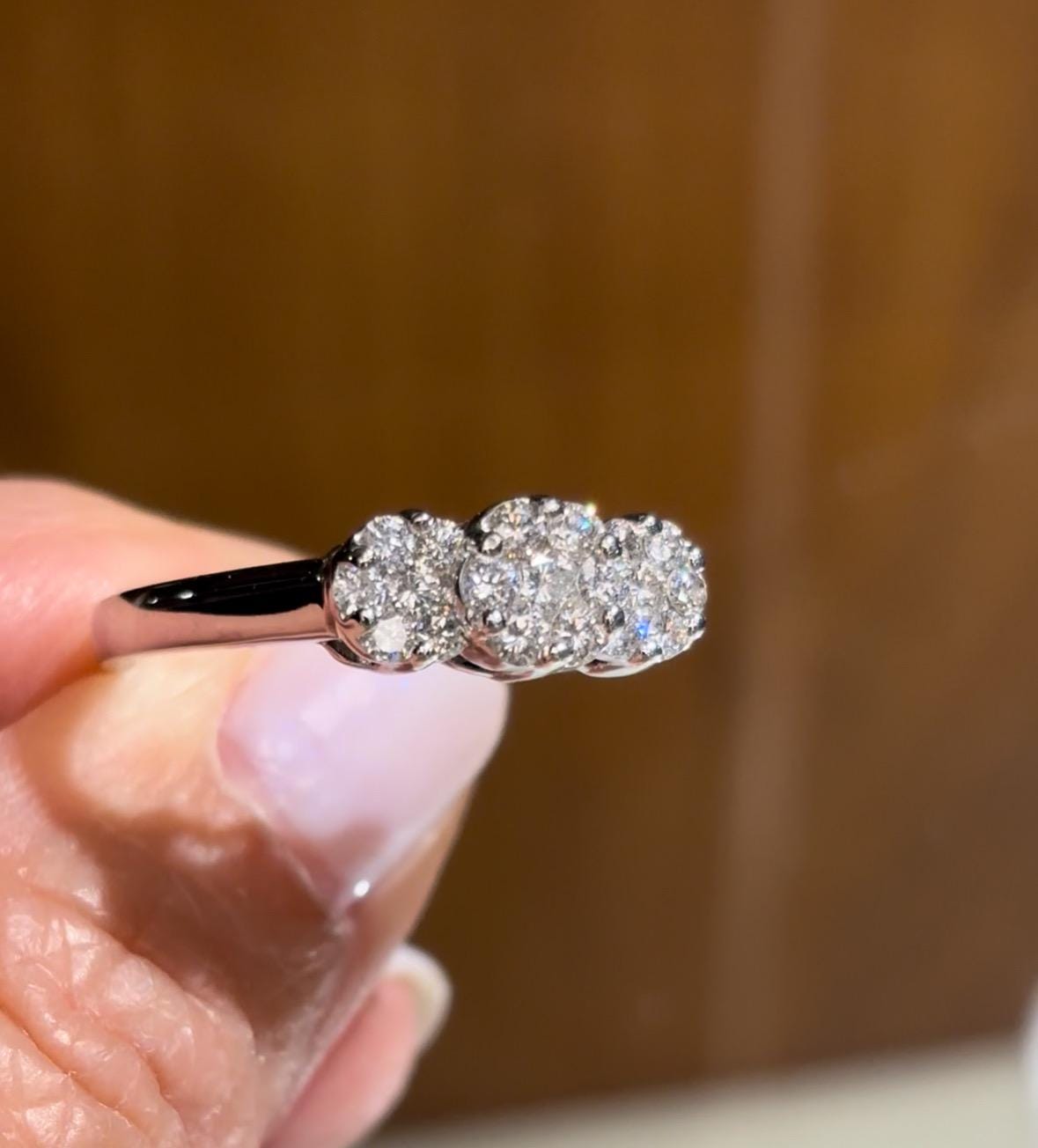 Vintage Diamond Cluster Ring 14K