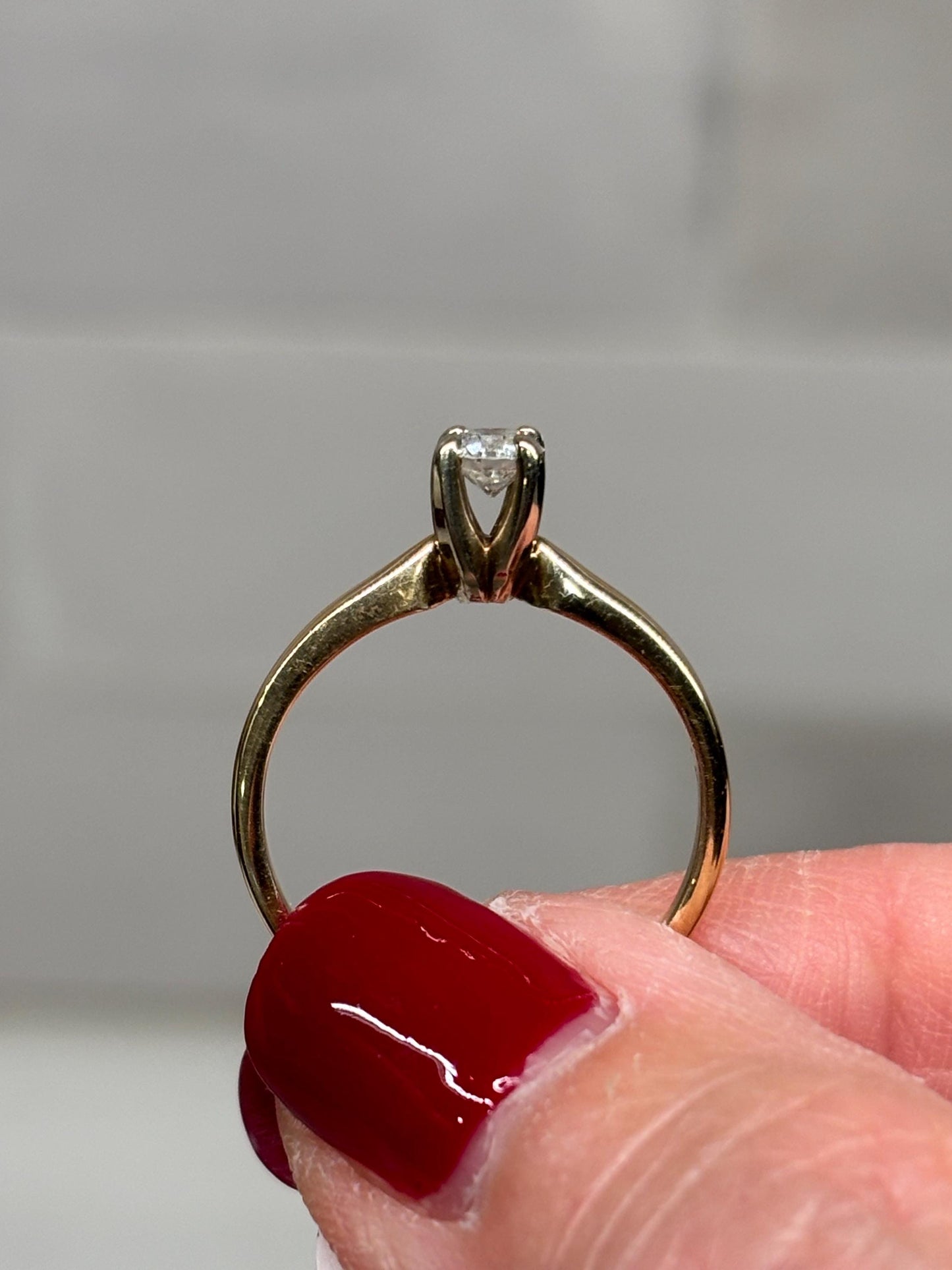 Vintage Diamond Solitaire Engagement Ring 14k