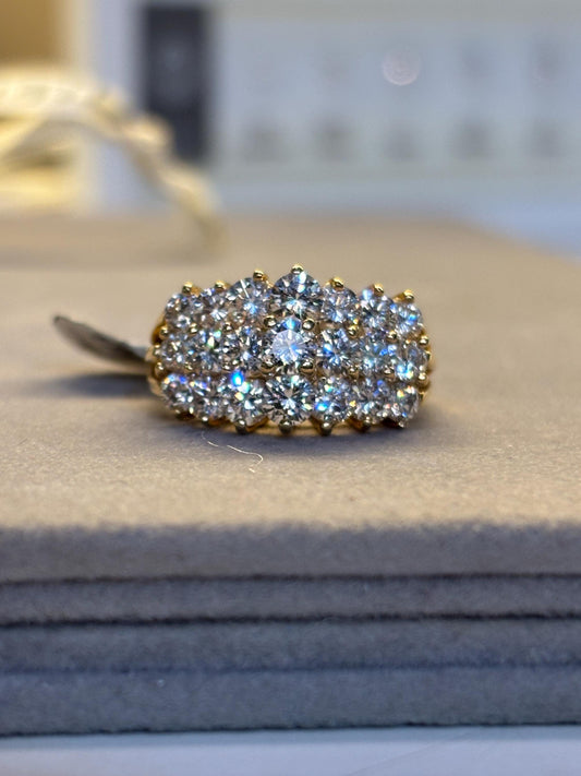 Vintage Diamond Waterfall Ring 14k