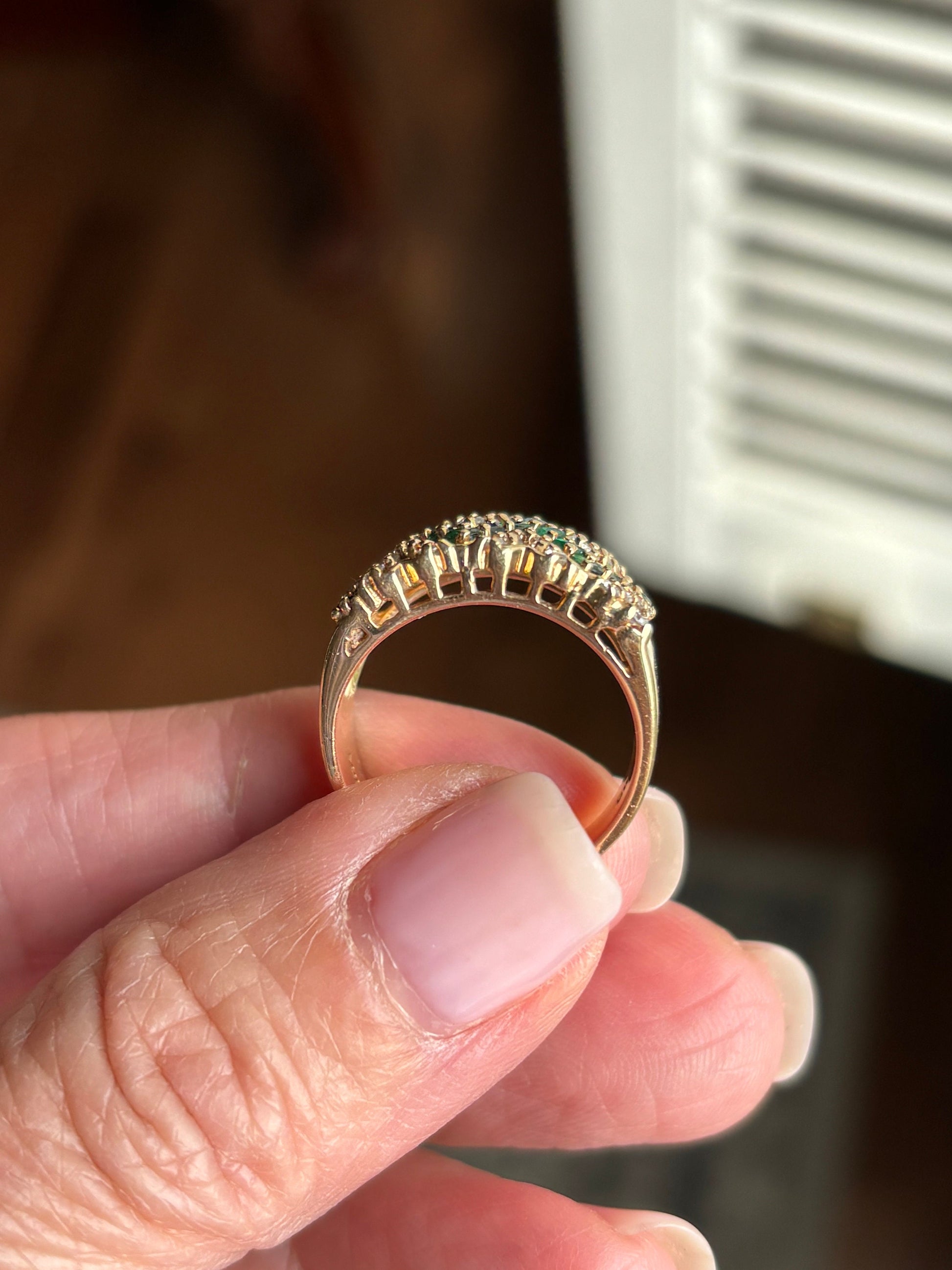 Vintage Emerald & Diamond Statement Ring