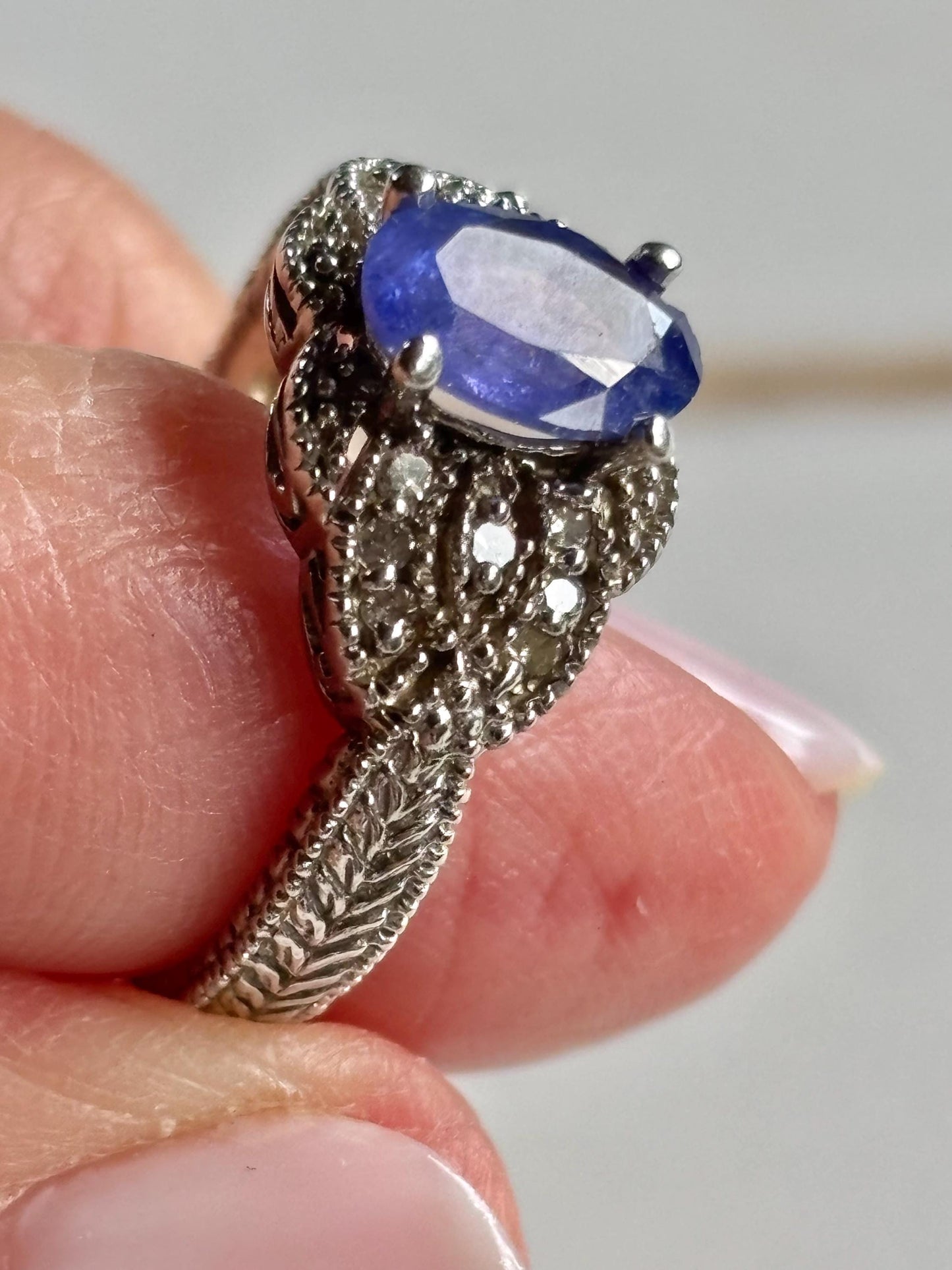 Vintage Iolite Diamond Accents 14k