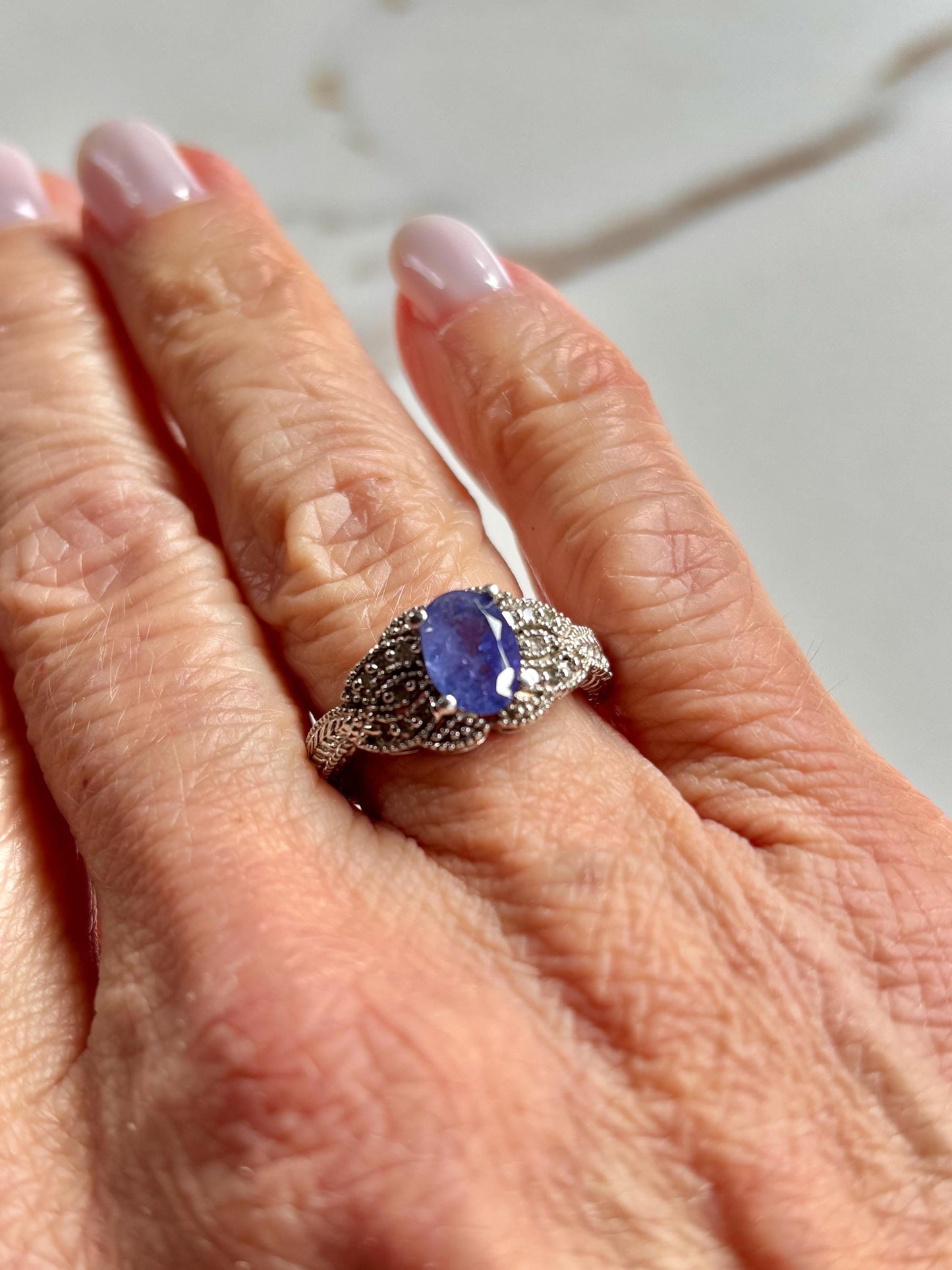 Vintage Iolite Diamond Accents 14k